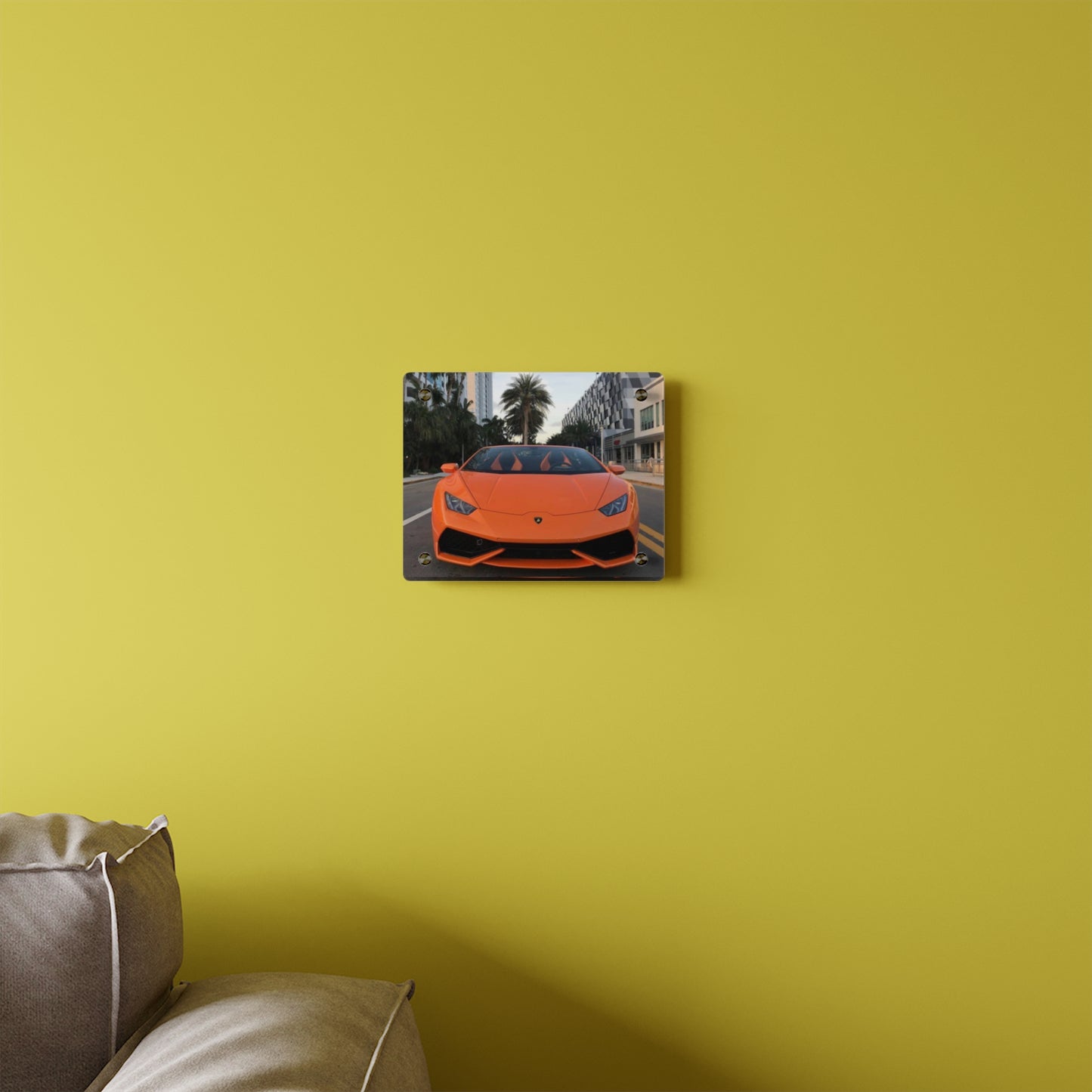 Lamborghini Sunset Drive – Luxury Acrylic Wall Art