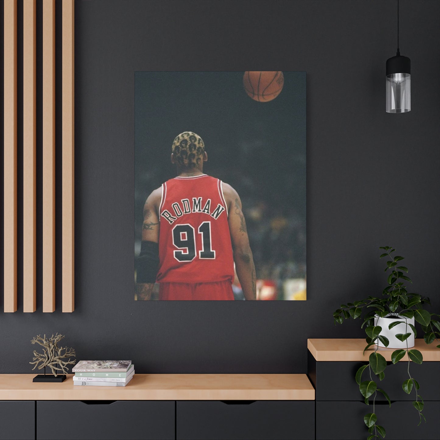 Dennis Rodman Canvas Wall Art - Stretched Matte Print for Basketball Fans