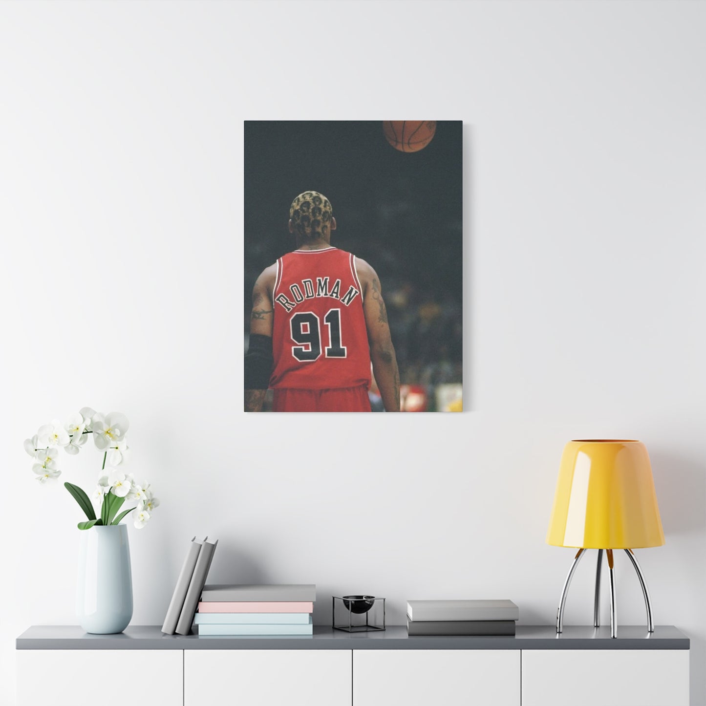 Dennis Rodman Canvas Wall Art - Stretched Matte Print for Basketball Fans