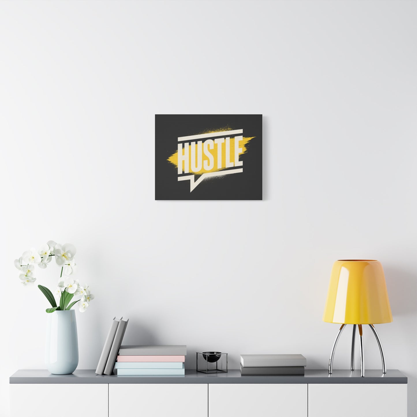 Canvas 'Hustle' Inspirational Wall Art French Cleat Hanging