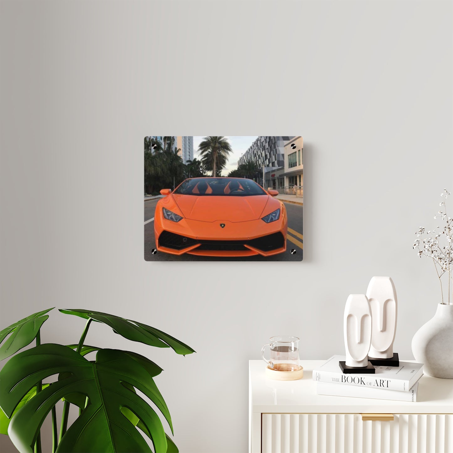 Lamborghini Sunset Drive – Luxury Acrylic Wall Art