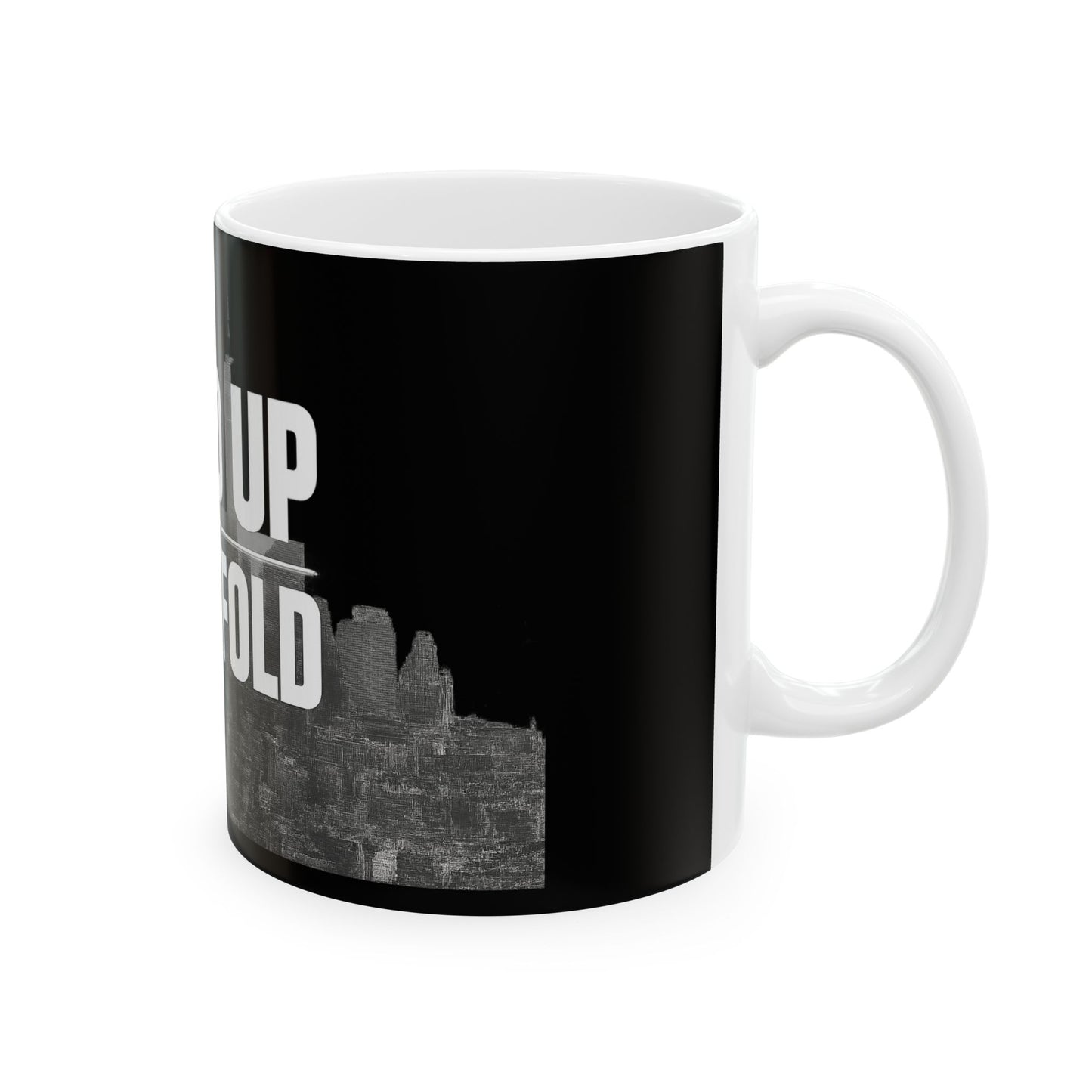 Inspiring Black Ceramic Mug - "Stand Up, Never Fold" - Motivational Coffee Cup for Daily Inspiration