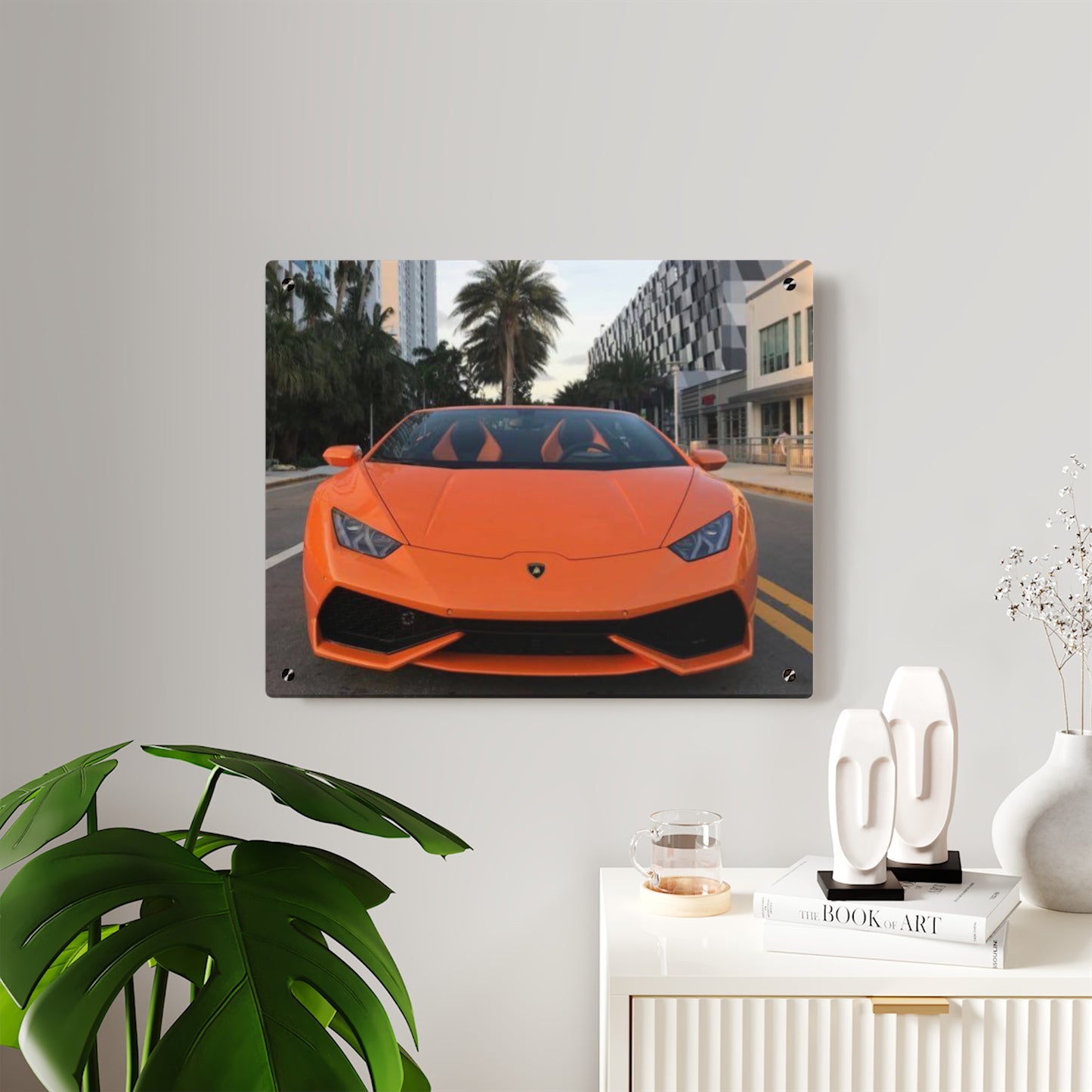 Lamborghini Sunset Drive – Luxury Acrylic Wall Art