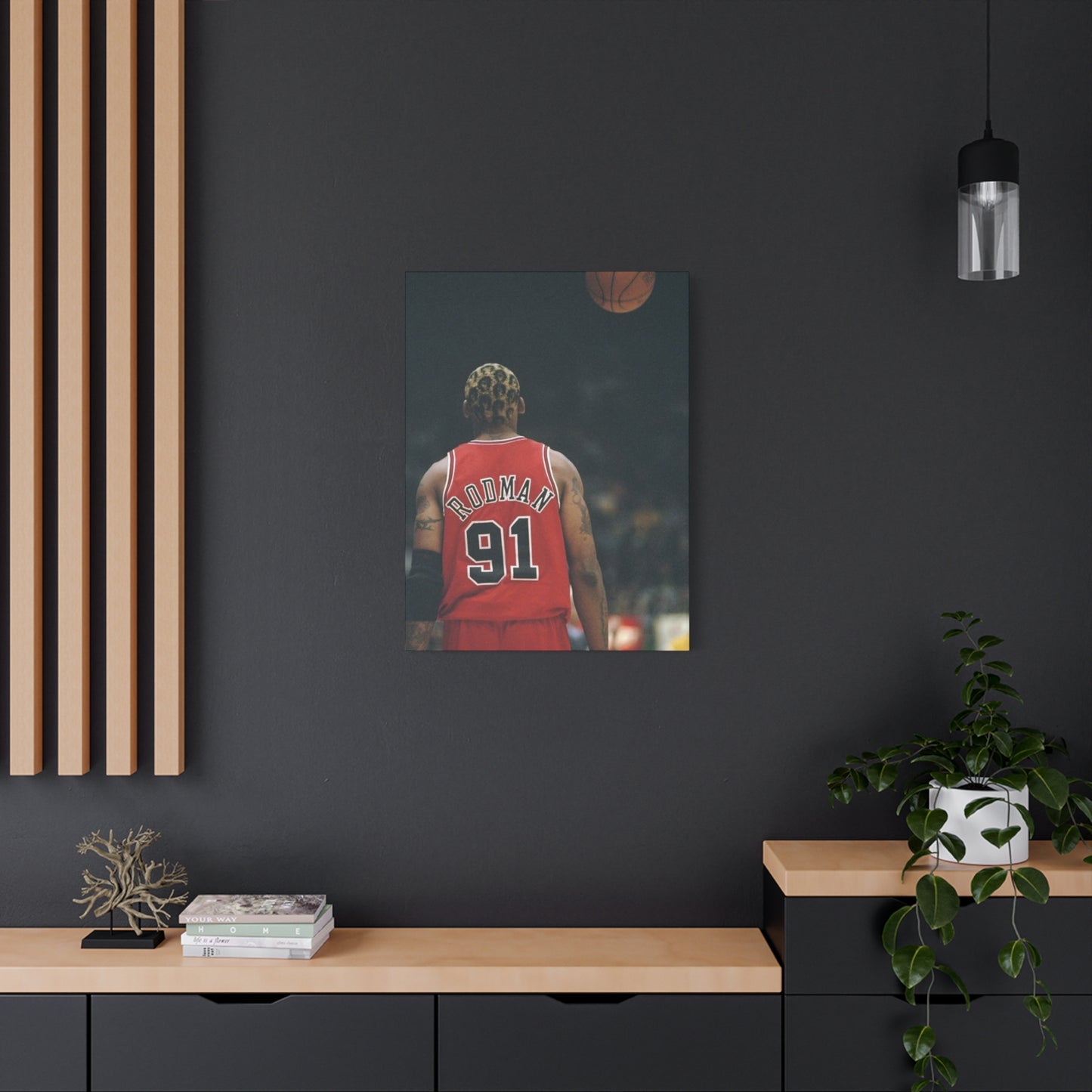 Dennis Rodman Canvas Wall Art - Stretched Matte Print for Basketball Fans