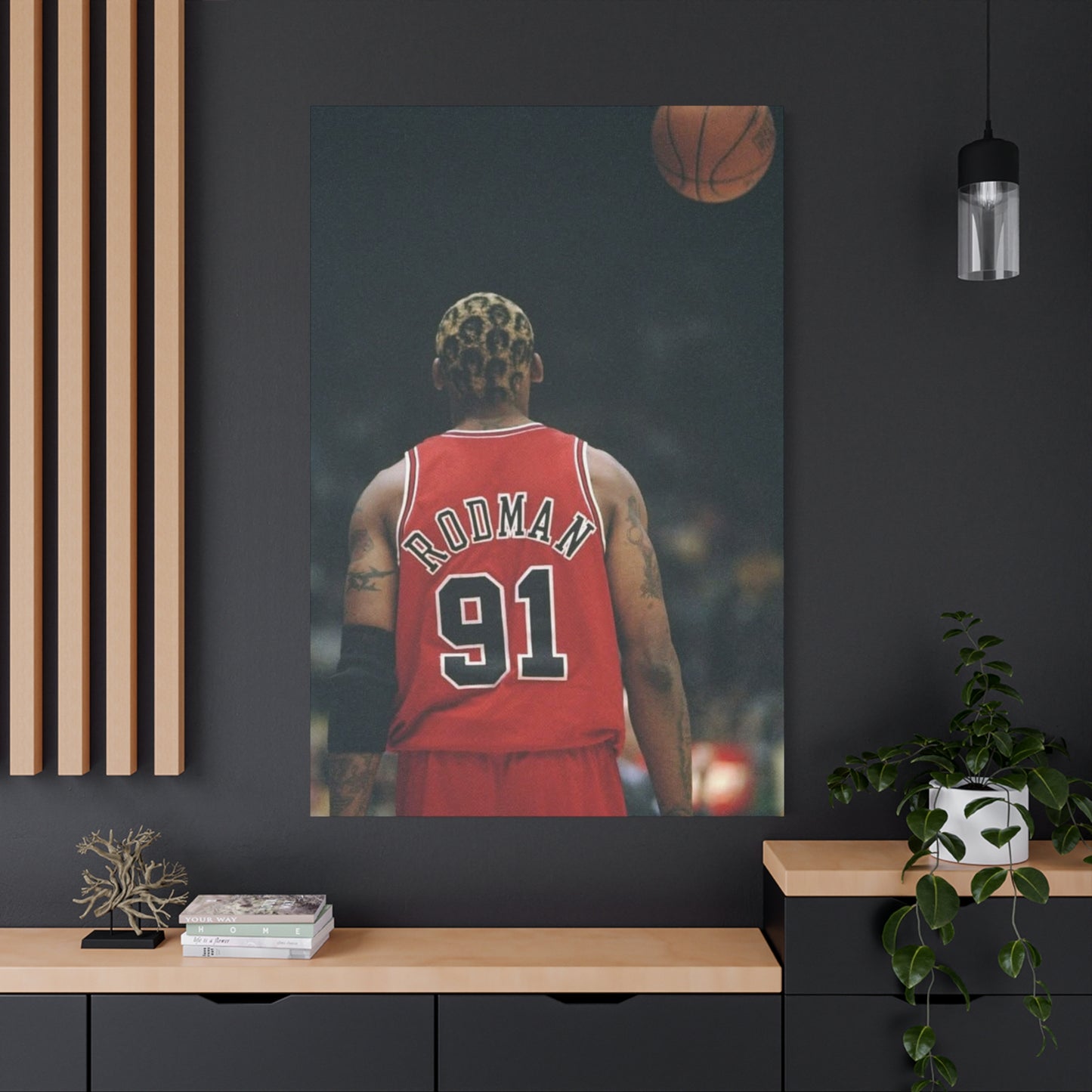 Dennis Rodman Canvas Wall Art - Stretched Matte Print for Basketball Fans
