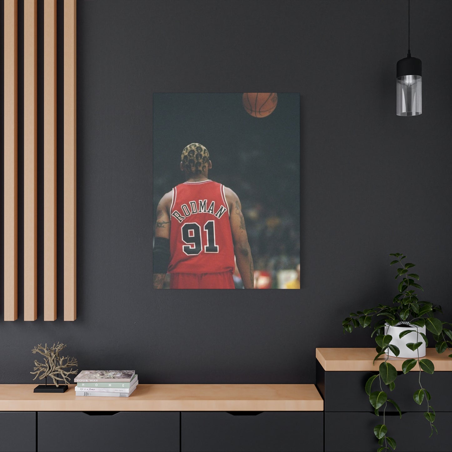 Dennis Rodman Canvas Wall Art - Stretched Matte Print for Basketball Fans