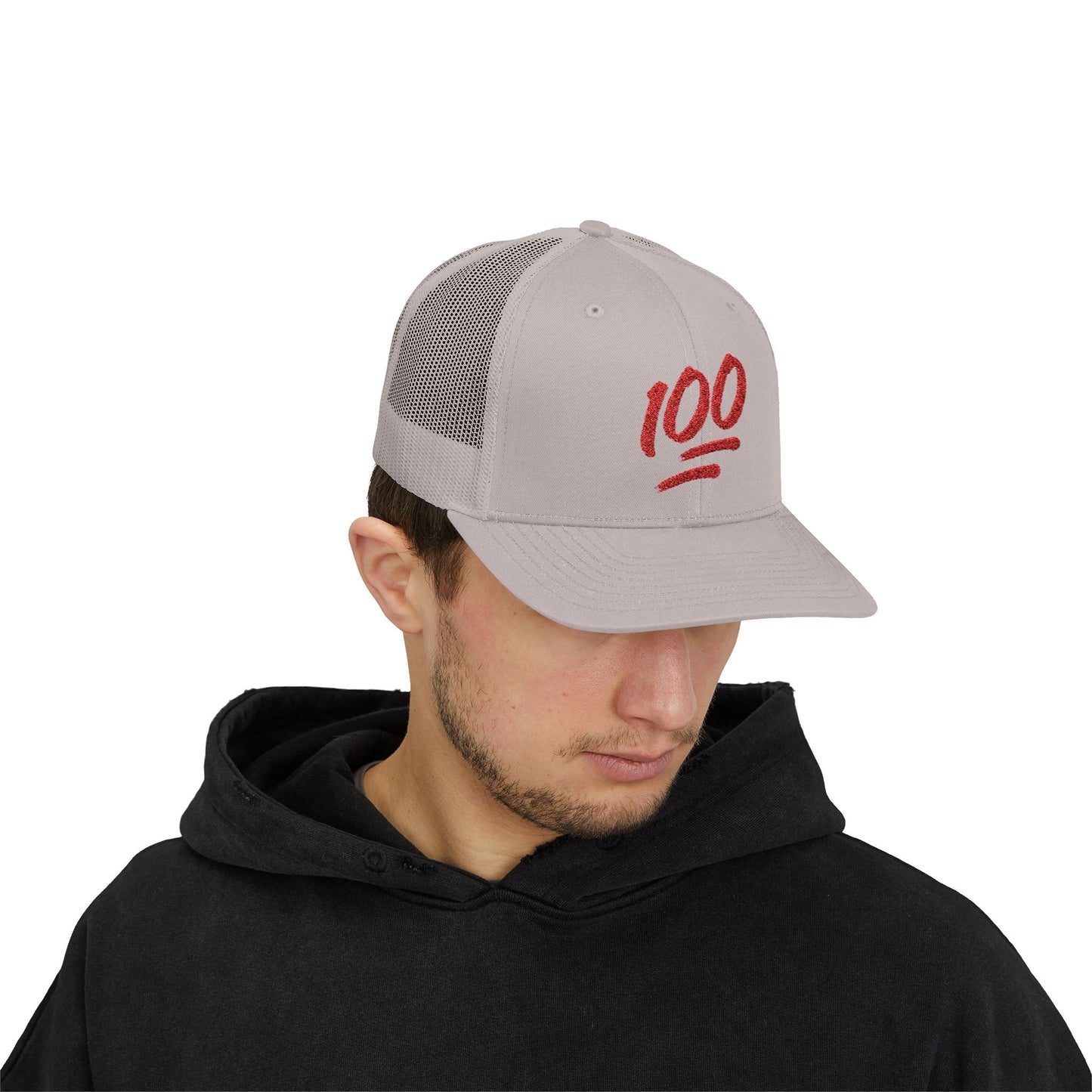 Snapback Trucker Cap with 100 Design | Trendy Streetwear Hat, Casual Accessories for All, Perfect Gift for Any Occasion