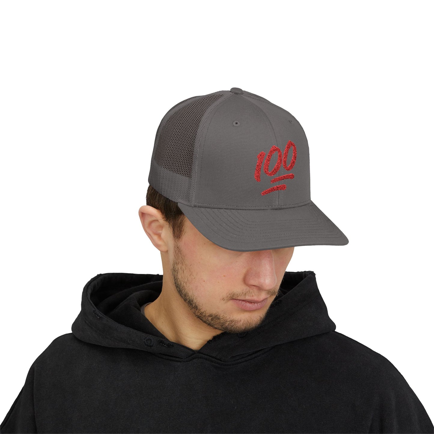 Snapback Trucker Cap with 100 Design | Trendy Streetwear Hat, Casual Accessories for All, Perfect Gift for Any Occasion