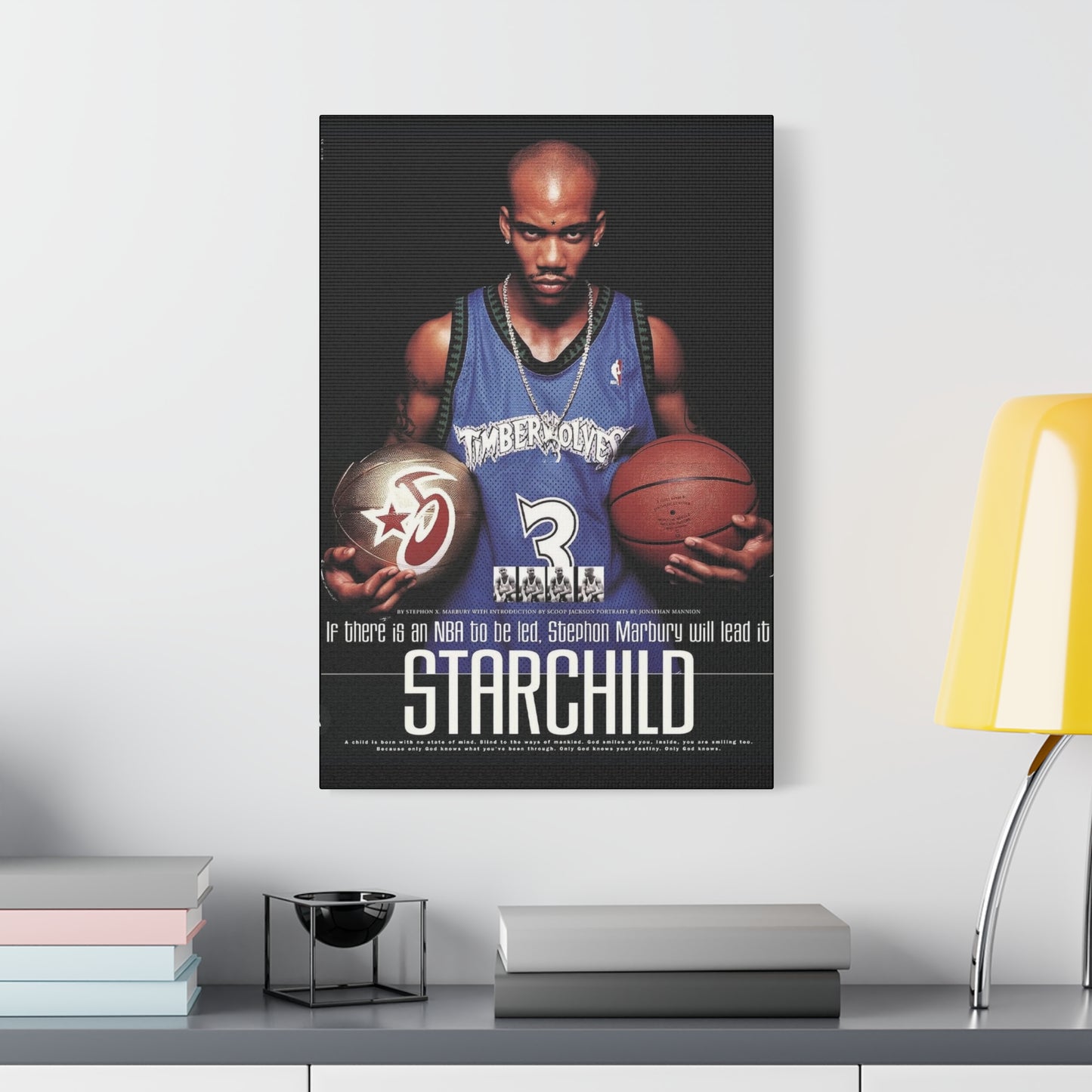 Starchild – Stephon Marbury Timberwolves Rookie Year Wall Art - Starchild Basketball Poster - Perfect for Sports Fans
