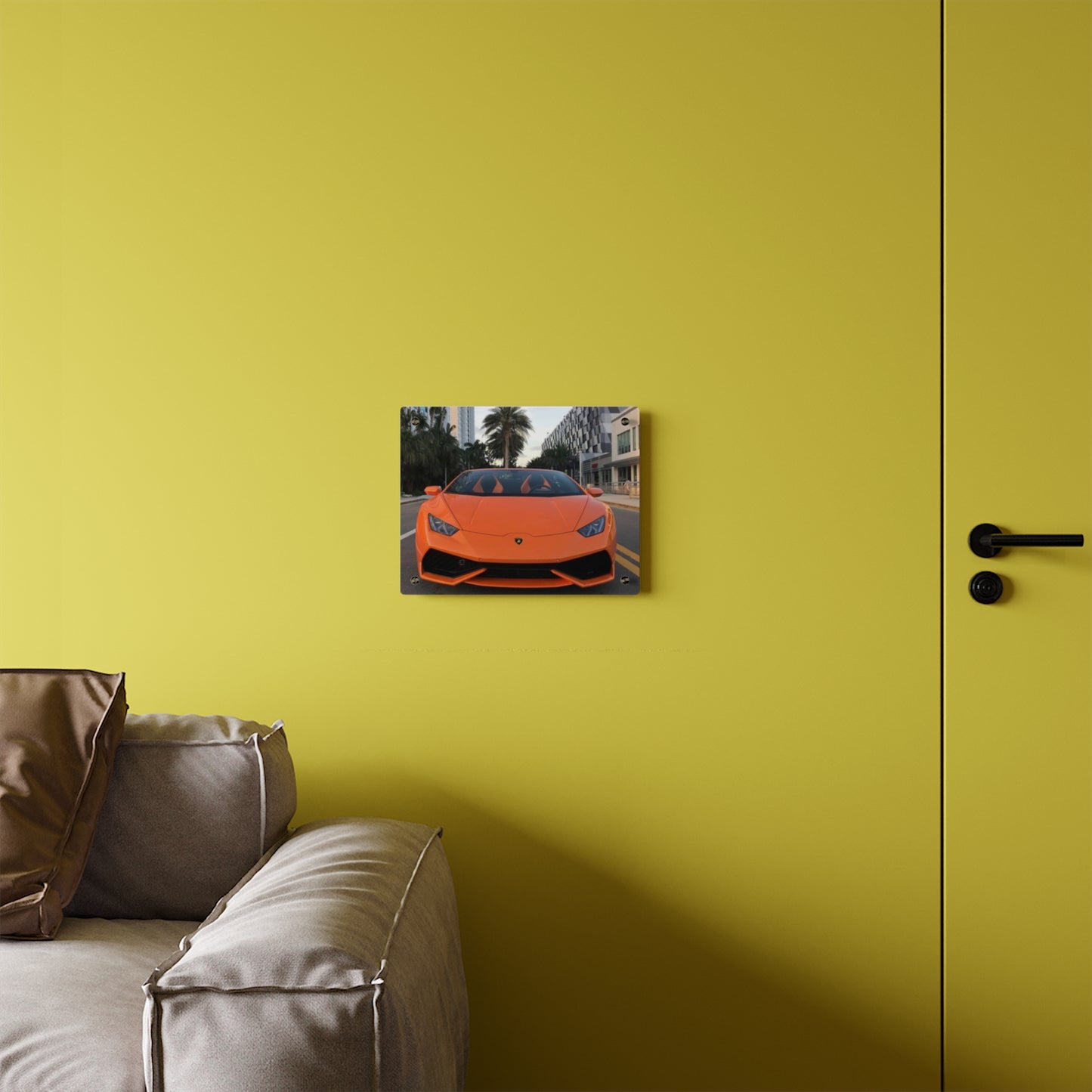 Lamborghini Sunset Drive – Luxury Acrylic Wall Art