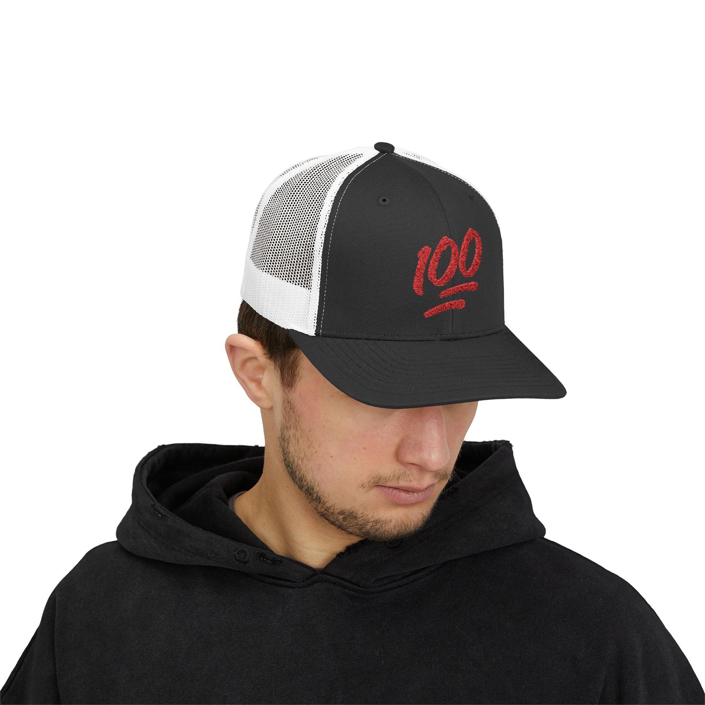 Snapback Trucker Cap with 100 Design | Trendy Streetwear Hat, Casual Accessories for All, Perfect Gift for Any Occasion