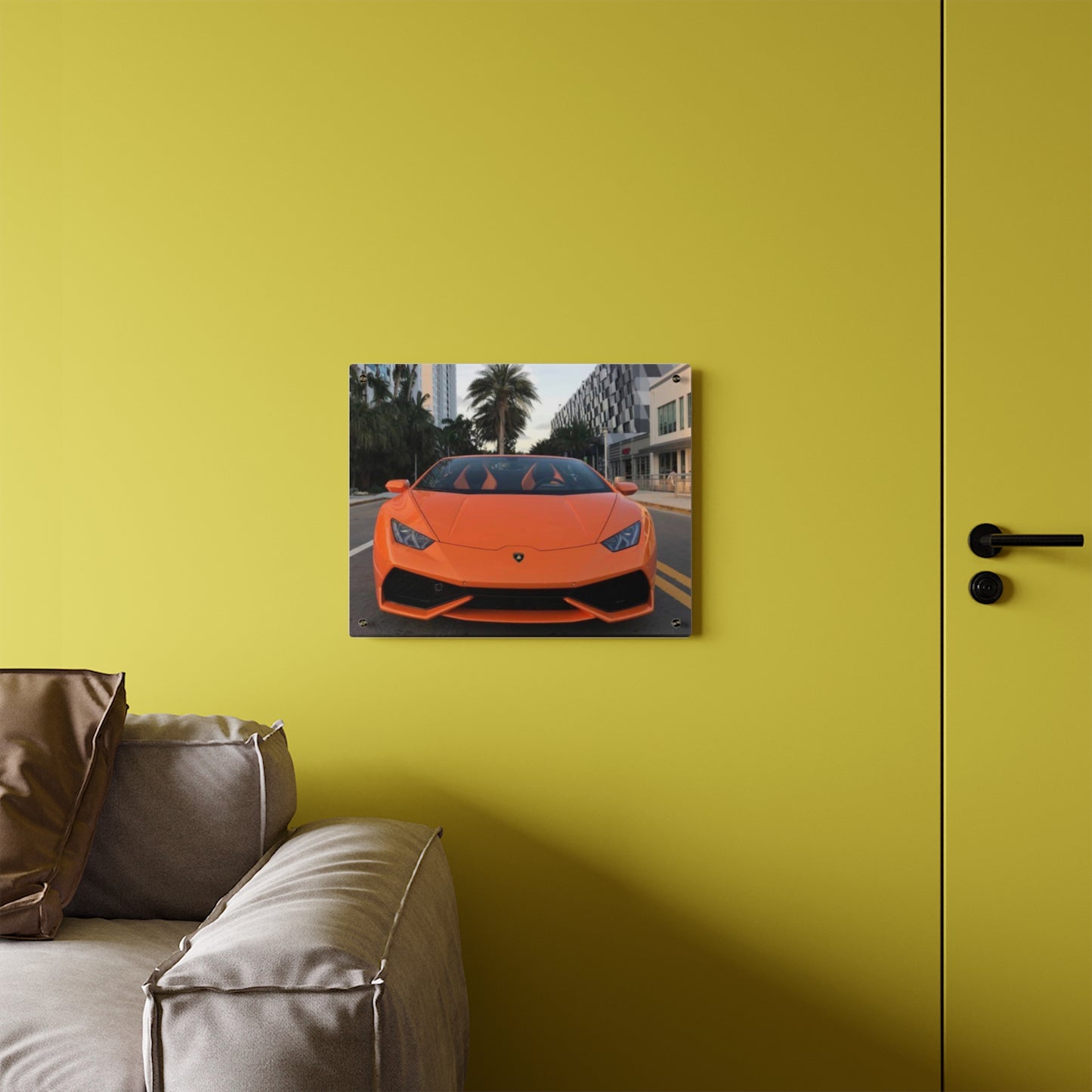 Lamborghini Sunset Drive – Luxury Acrylic Wall Art