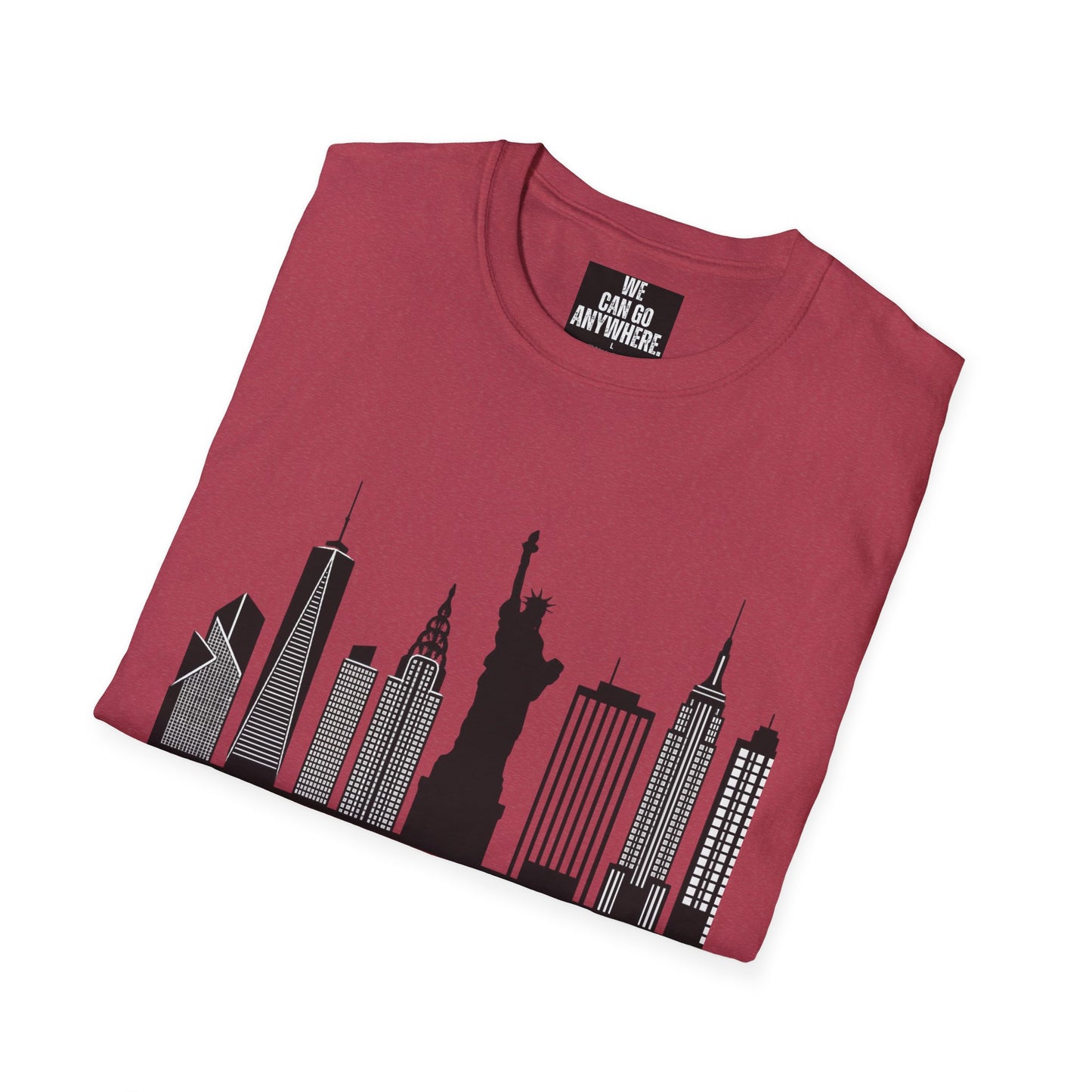 New York Skyline Unisex Softstyle T-Shirt | NYC Graphic Tee, Casual Wear, Gift for Tourists, City Vibes, Travel Souvenir