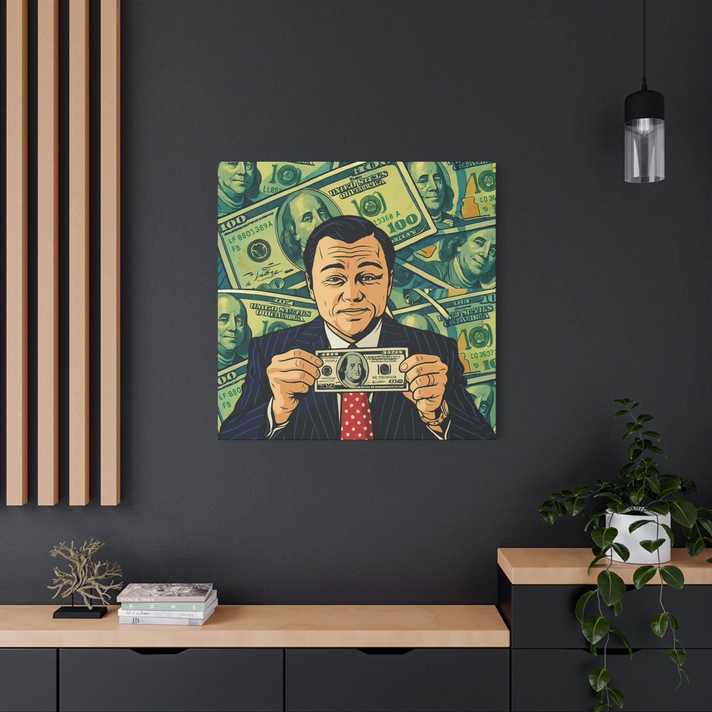 Sell Me This Canvas” – Inspired by The Wolf of Wall Street - Money Motivation Canvas Wall Art - Stretched Matte Print