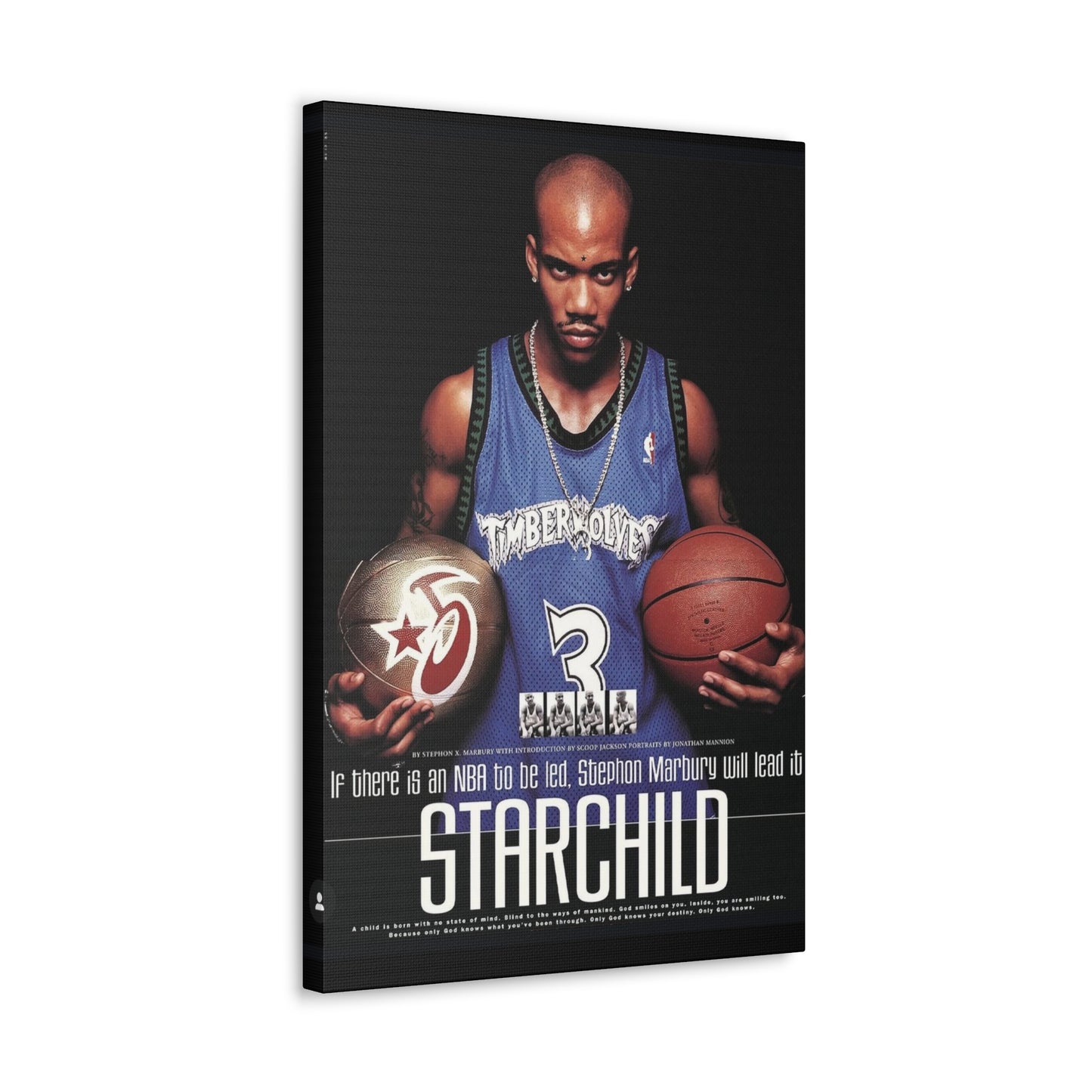 Starchild – Stephon Marbury Timberwolves Rookie Year Wall Art - Starchild Basketball Poster - Perfect for Sports Fans