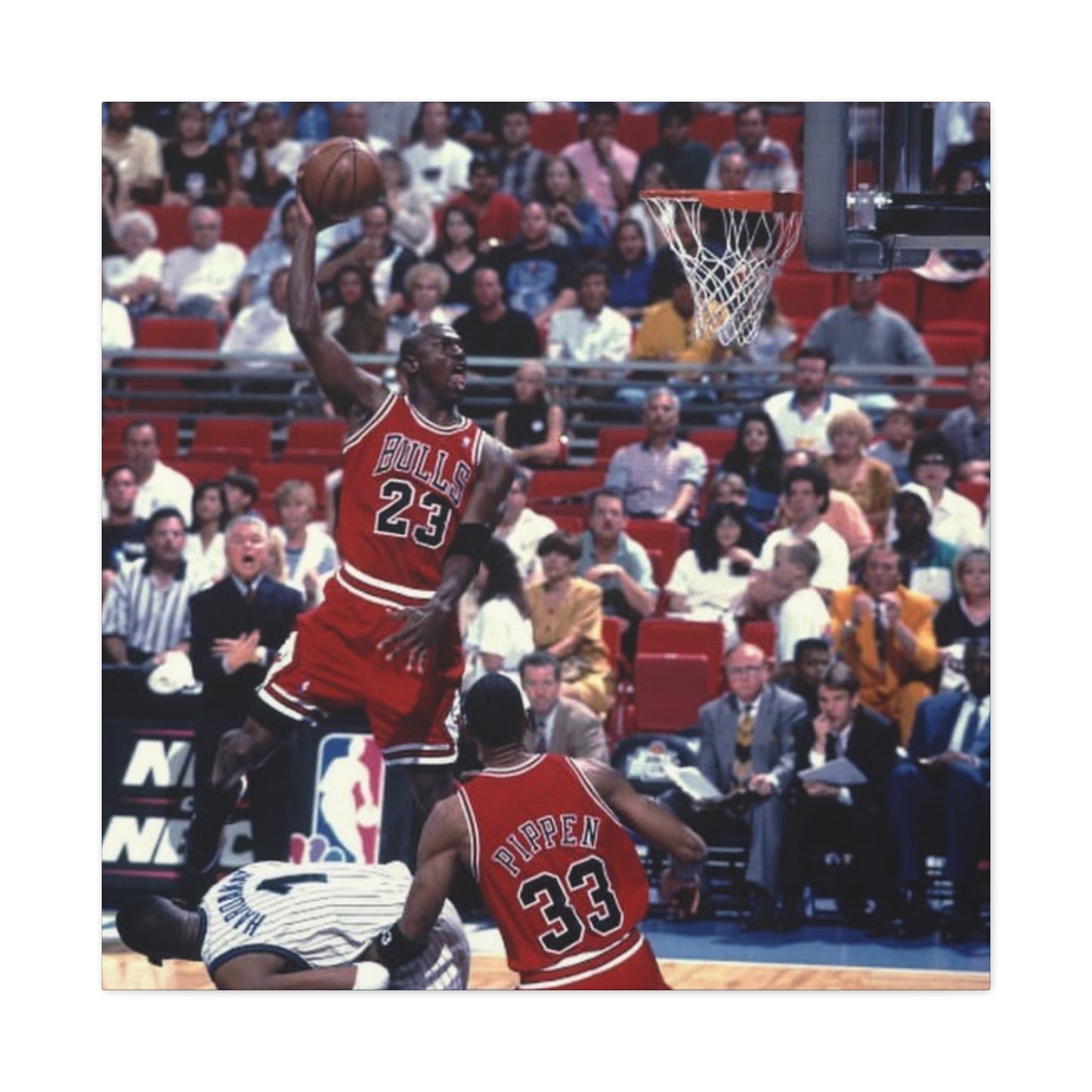 Michael Jordan Basketball Poster Canvas Art - Iconic Dunk Scene