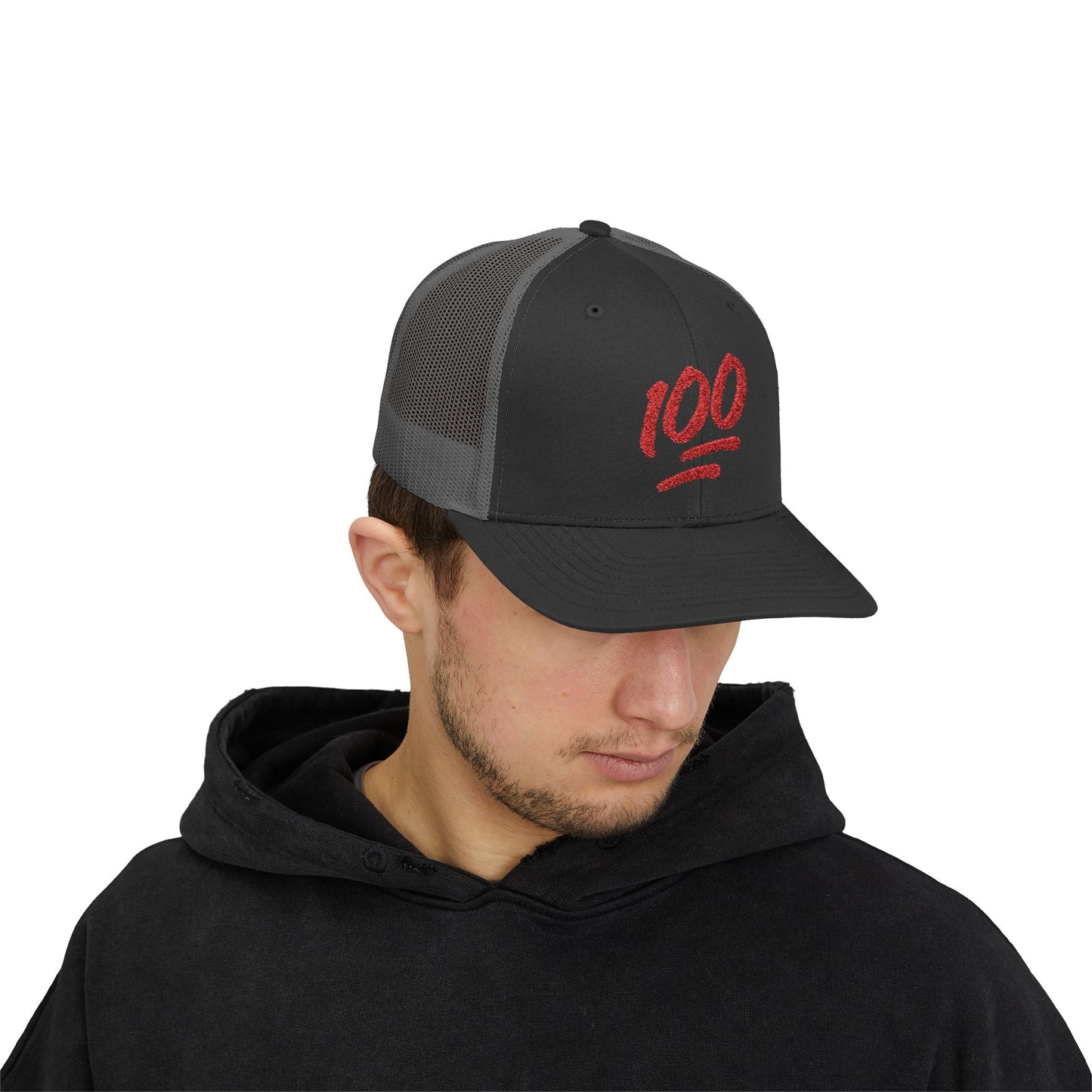 Snapback Trucker Cap with 100 Design | Trendy Streetwear Hat, Casual Accessories for All, Perfect Gift for Any Occasion