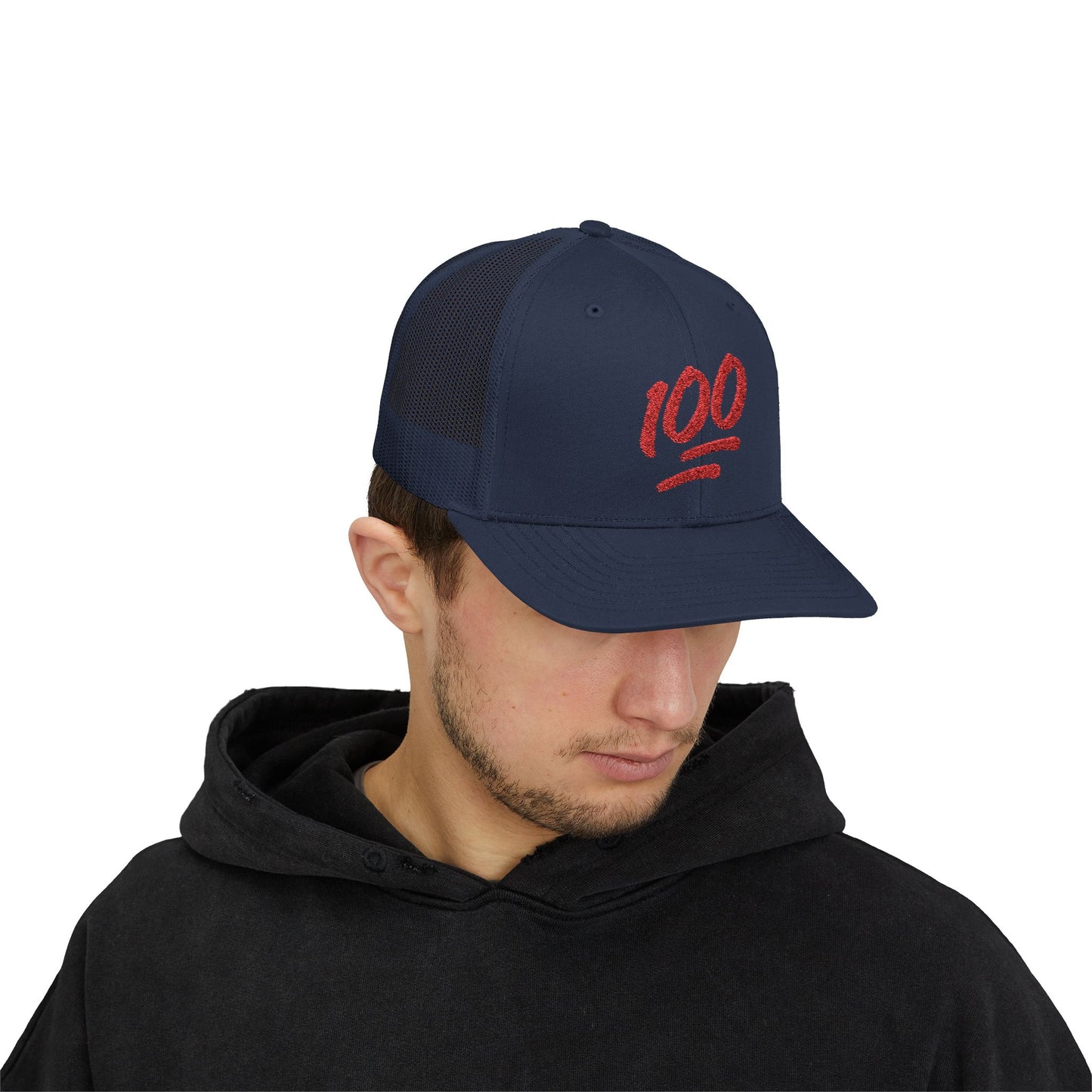 Snapback Trucker Cap with 100 Design | Trendy Streetwear Hat, Casual Accessories for All, Perfect Gift for Any Occasion
