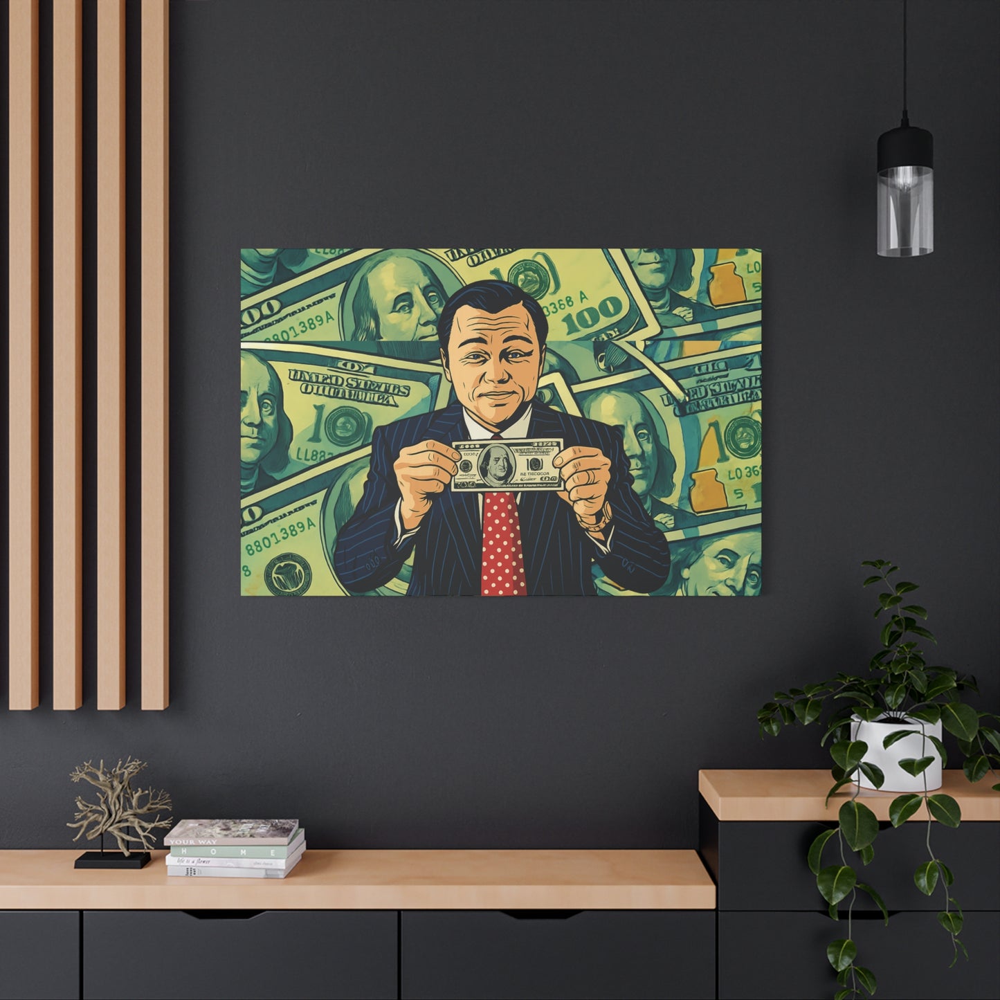 Sell Me This Canvas” – Inspired by The Wolf of Wall Street - Money Motivation Canvas Wall Art - Stretched Matte Print