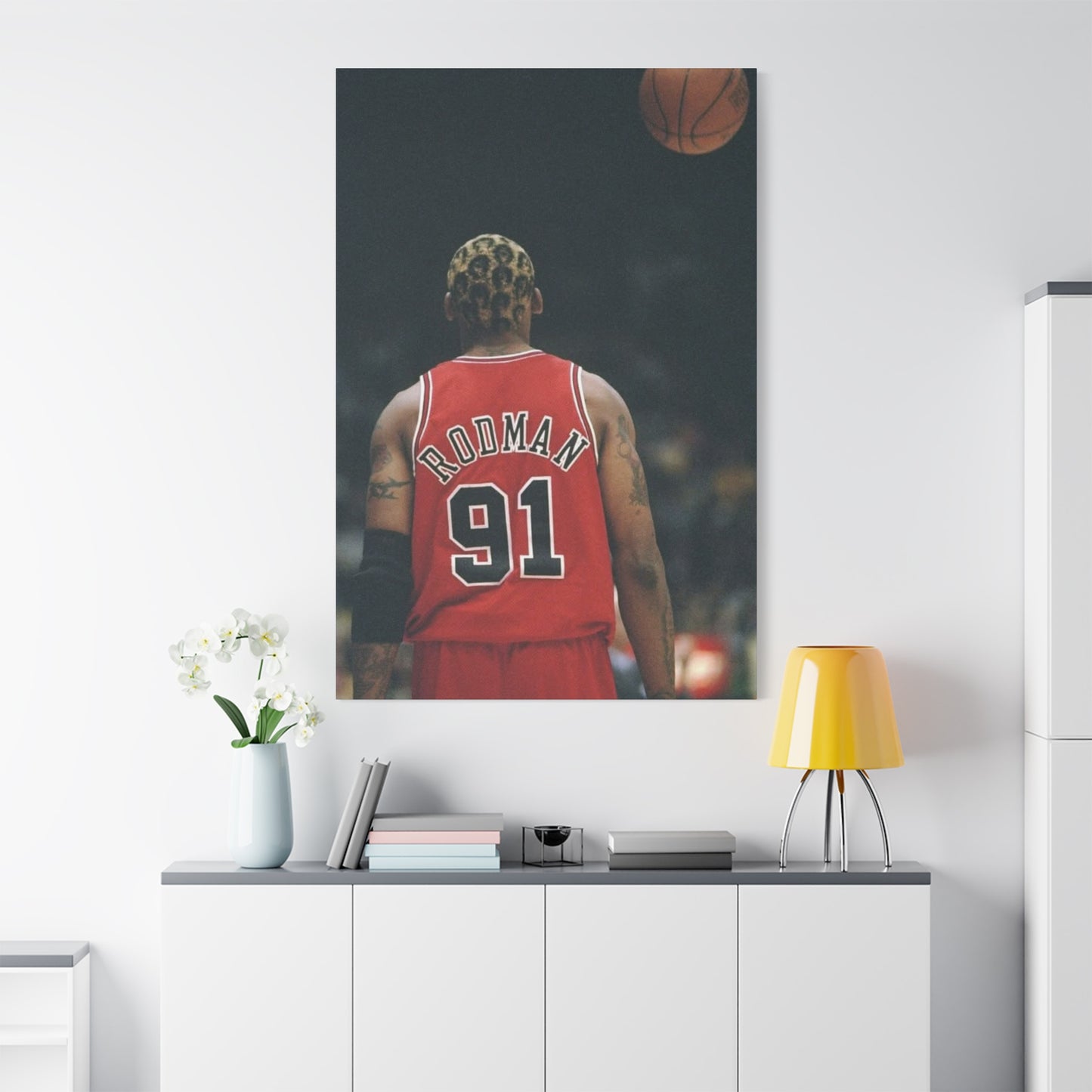 Dennis Rodman Canvas Wall Art - Stretched Matte Print for Basketball Fans