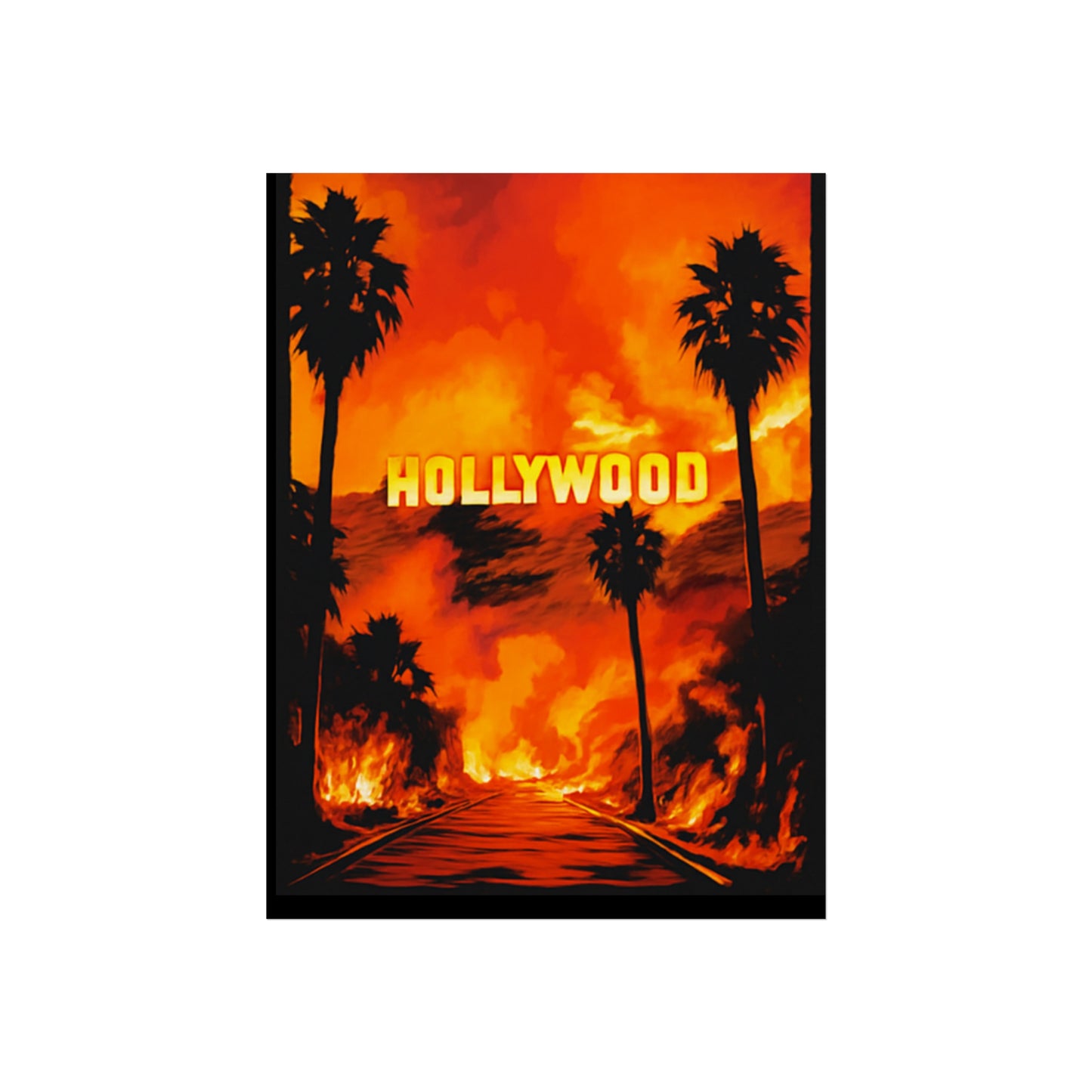 Hollywood Fine Art Poster - Bold Sunset Landscape Wall Decor
