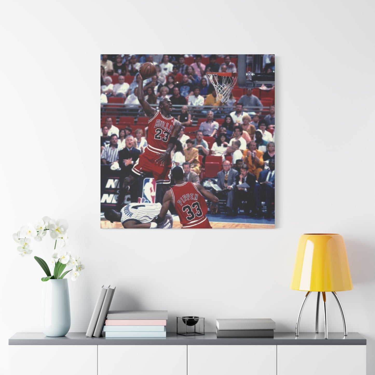 Michael Jordan Basketball Poster Canvas Art - Iconic Dunk Scene