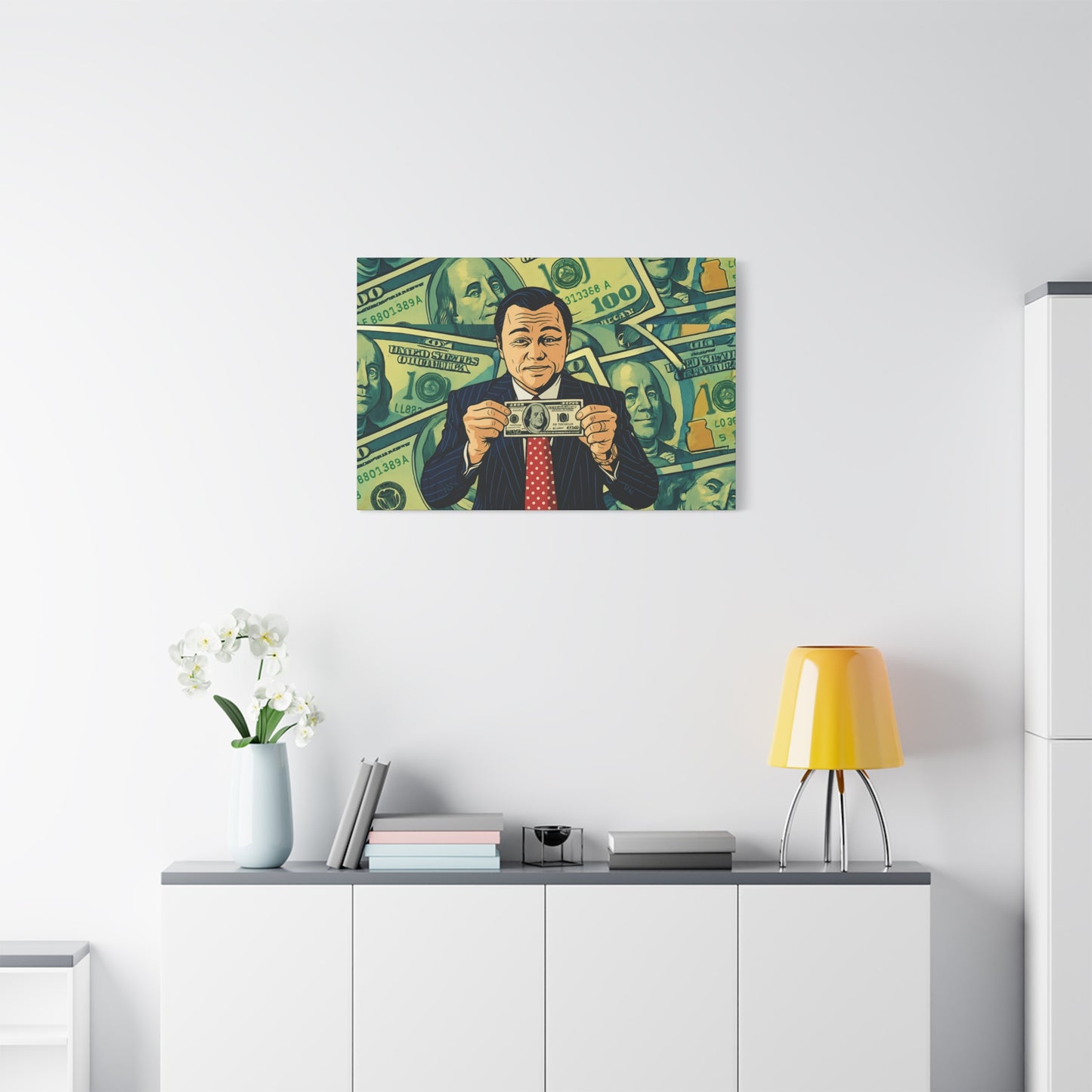 Sell Me This Canvas” – Inspired by The Wolf of Wall Street - Money Motivation Canvas Wall Art - Stretched Matte Print