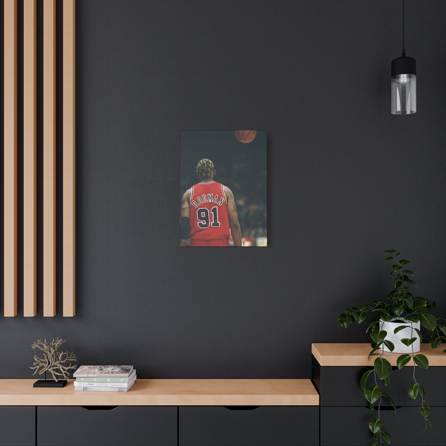 Dennis Rodman Canvas Wall Art - Stretched Matte Print for Basketball Fans