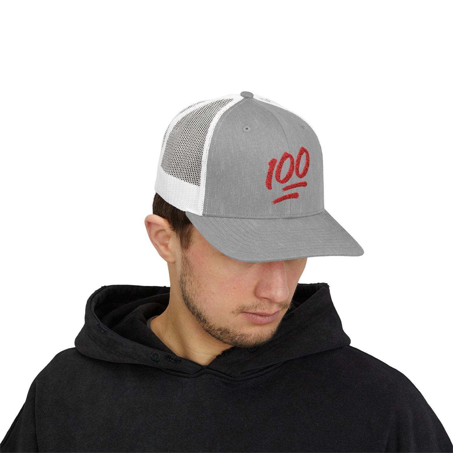 Snapback Trucker Cap with 100 Design | Trendy Streetwear Hat, Casual Accessories for All, Perfect Gift for Any Occasion