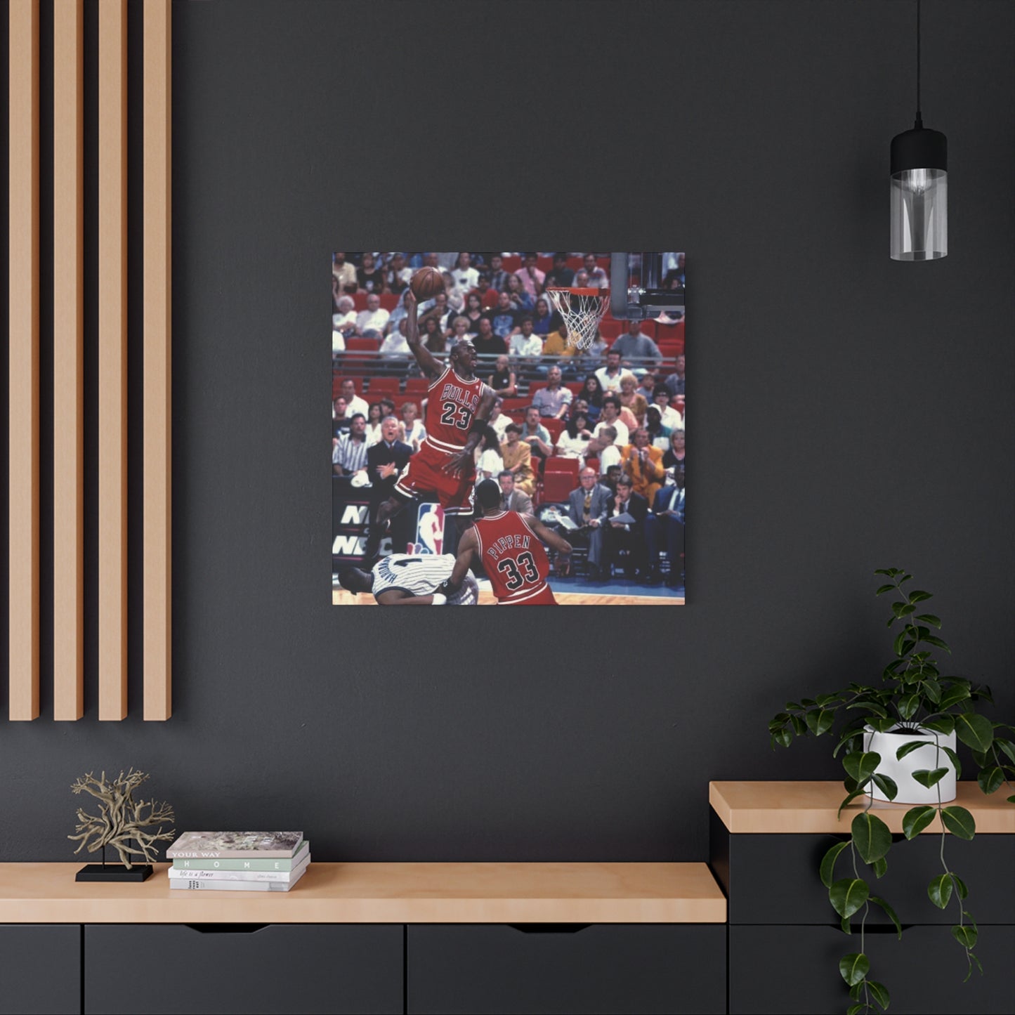 Michael Jordan Basketball Poster Canvas Art - Iconic Dunk Scene