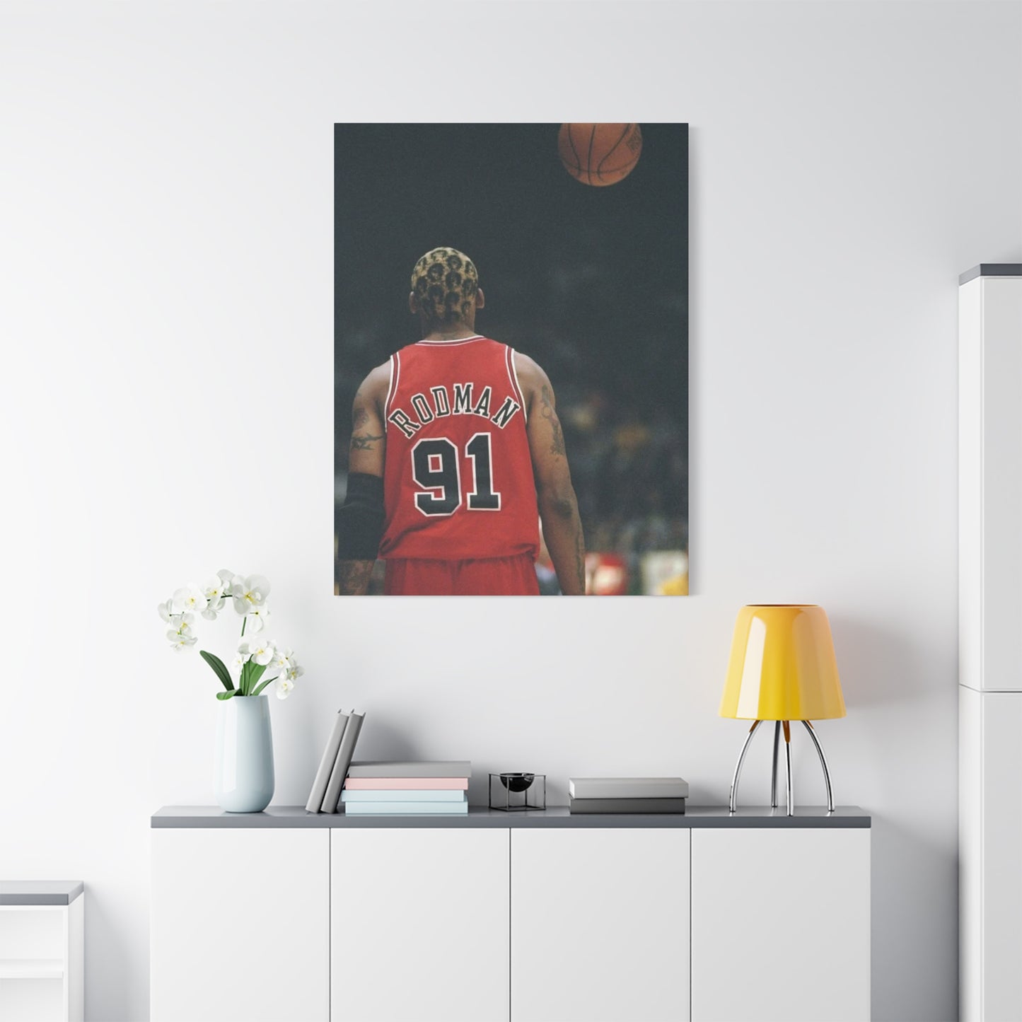 Dennis Rodman Canvas Wall Art - Stretched Matte Print for Basketball Fans