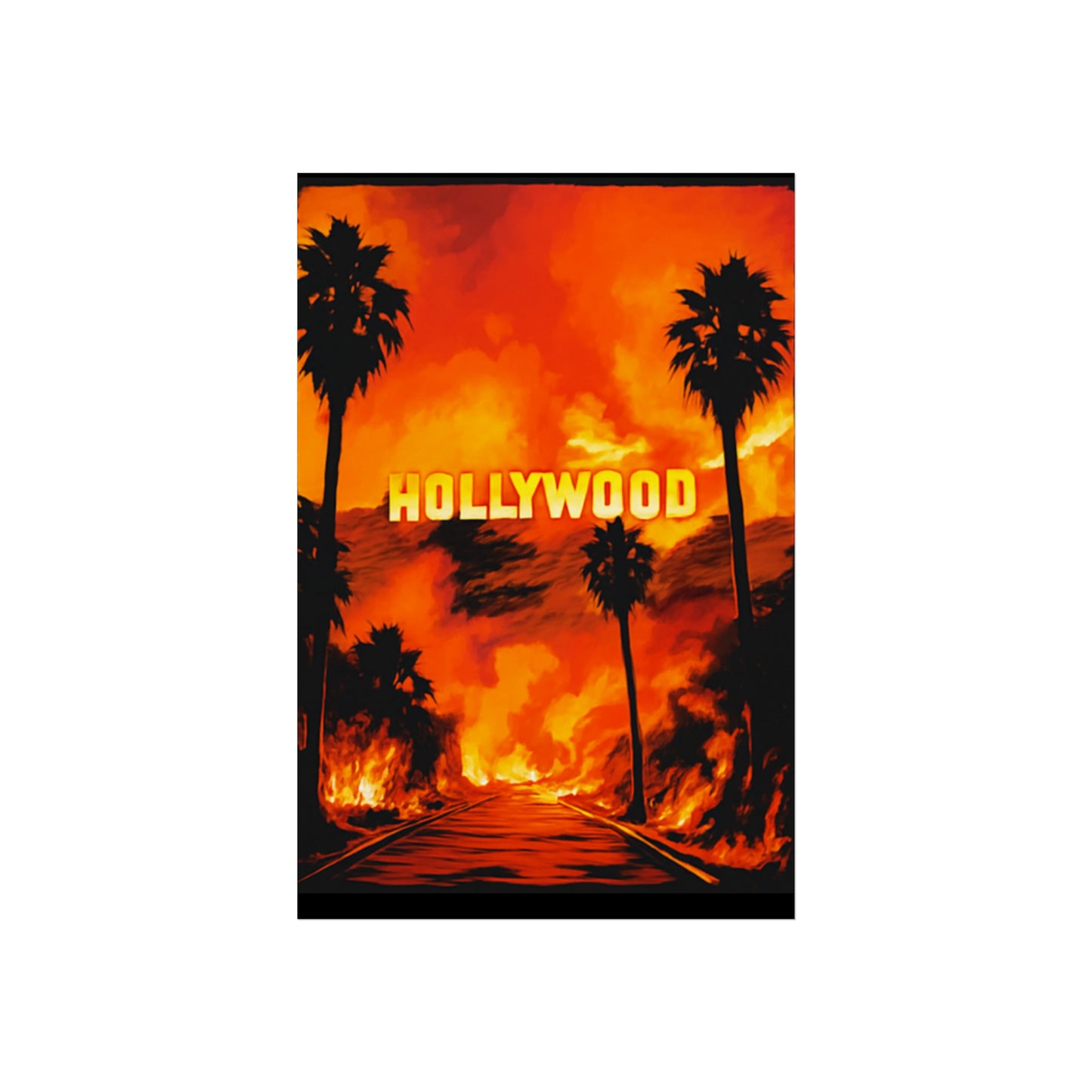 Hollywood Fine Art Poster - Bold Sunset Landscape Wall Decor
