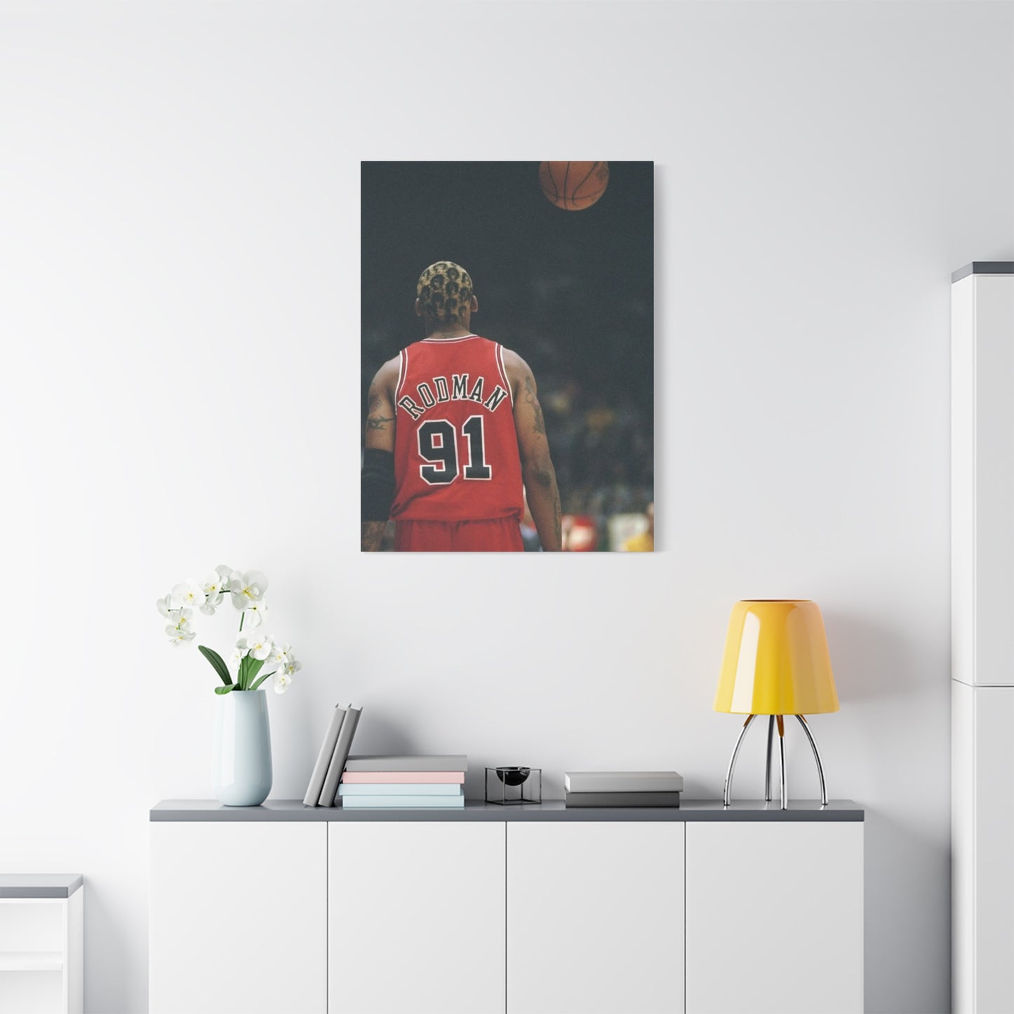 Dennis Rodman Canvas Wall Art - Stretched Matte Print for Basketball Fans