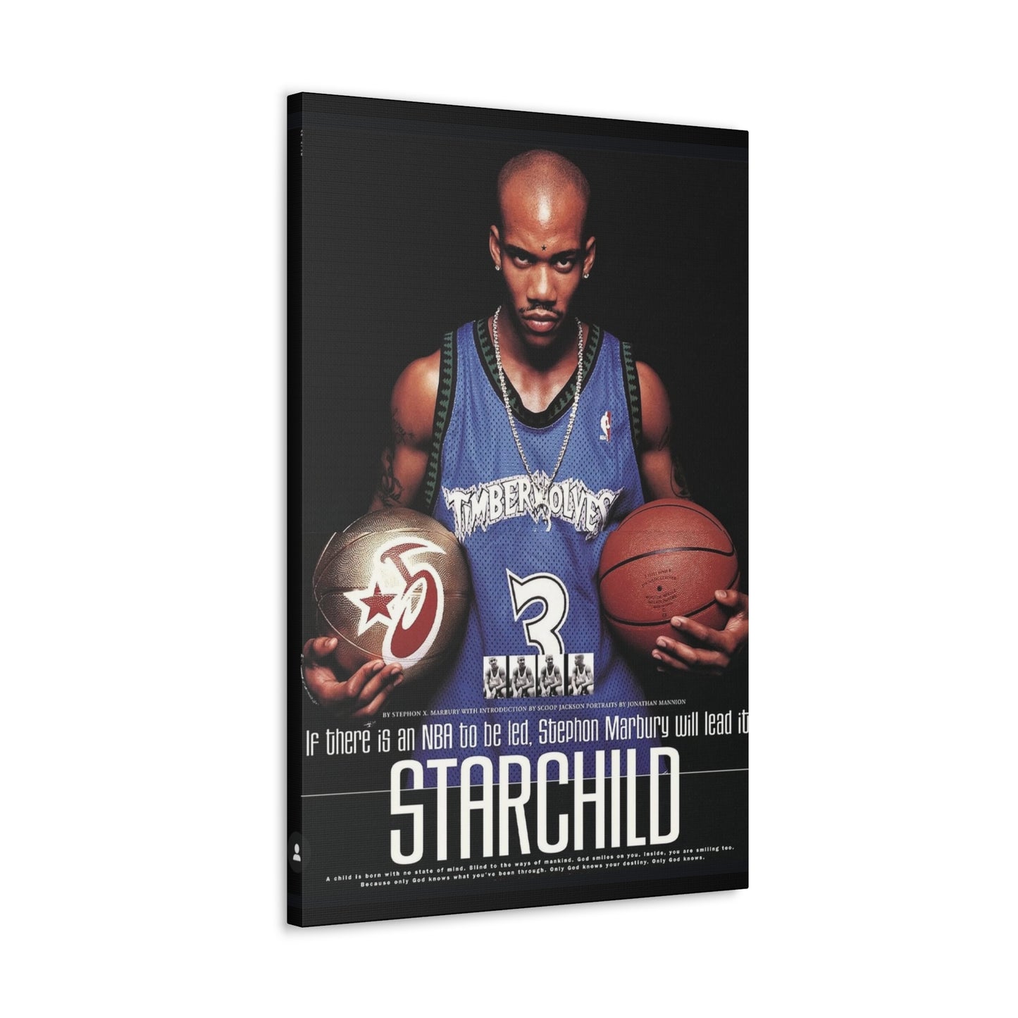 Starchild – Stephon Marbury Timberwolves Rookie Year Wall Art - Starchild Basketball Poster - Perfect for Sports Fans