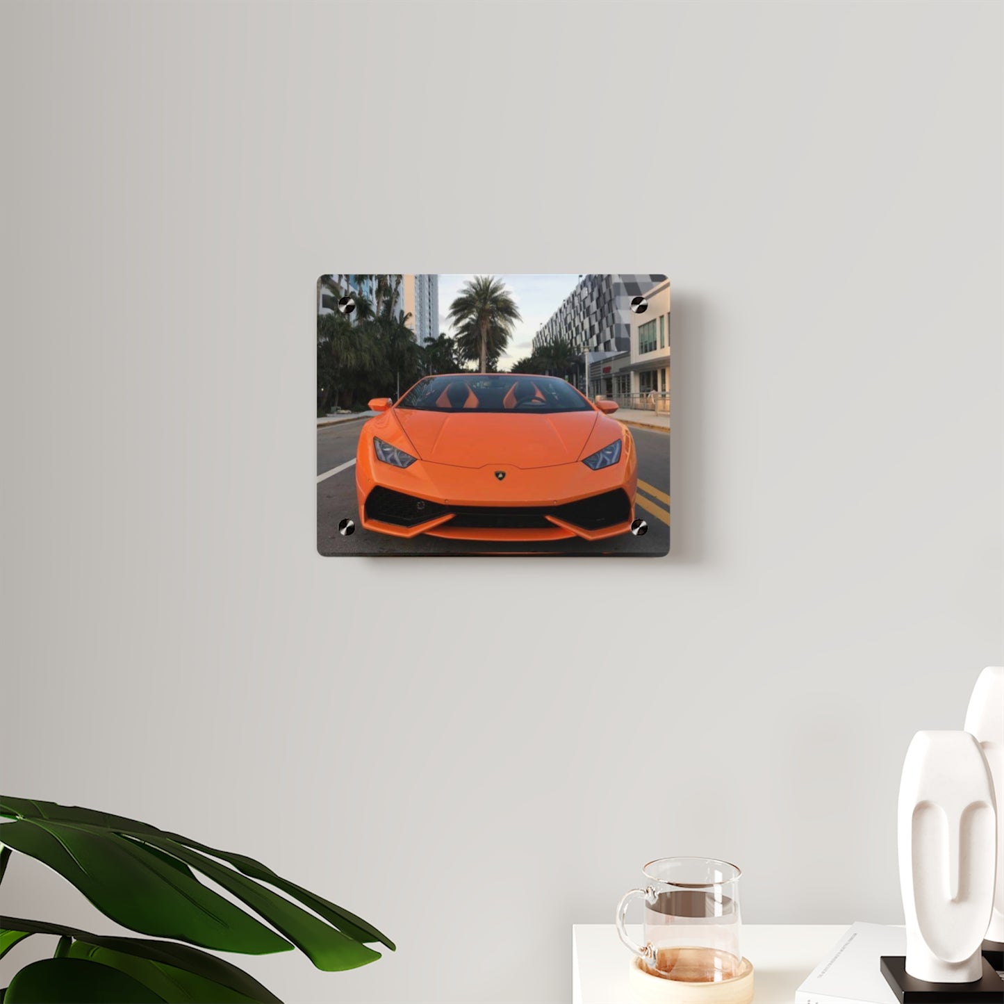 Lamborghini Sunset Drive – Luxury Acrylic Wall Art