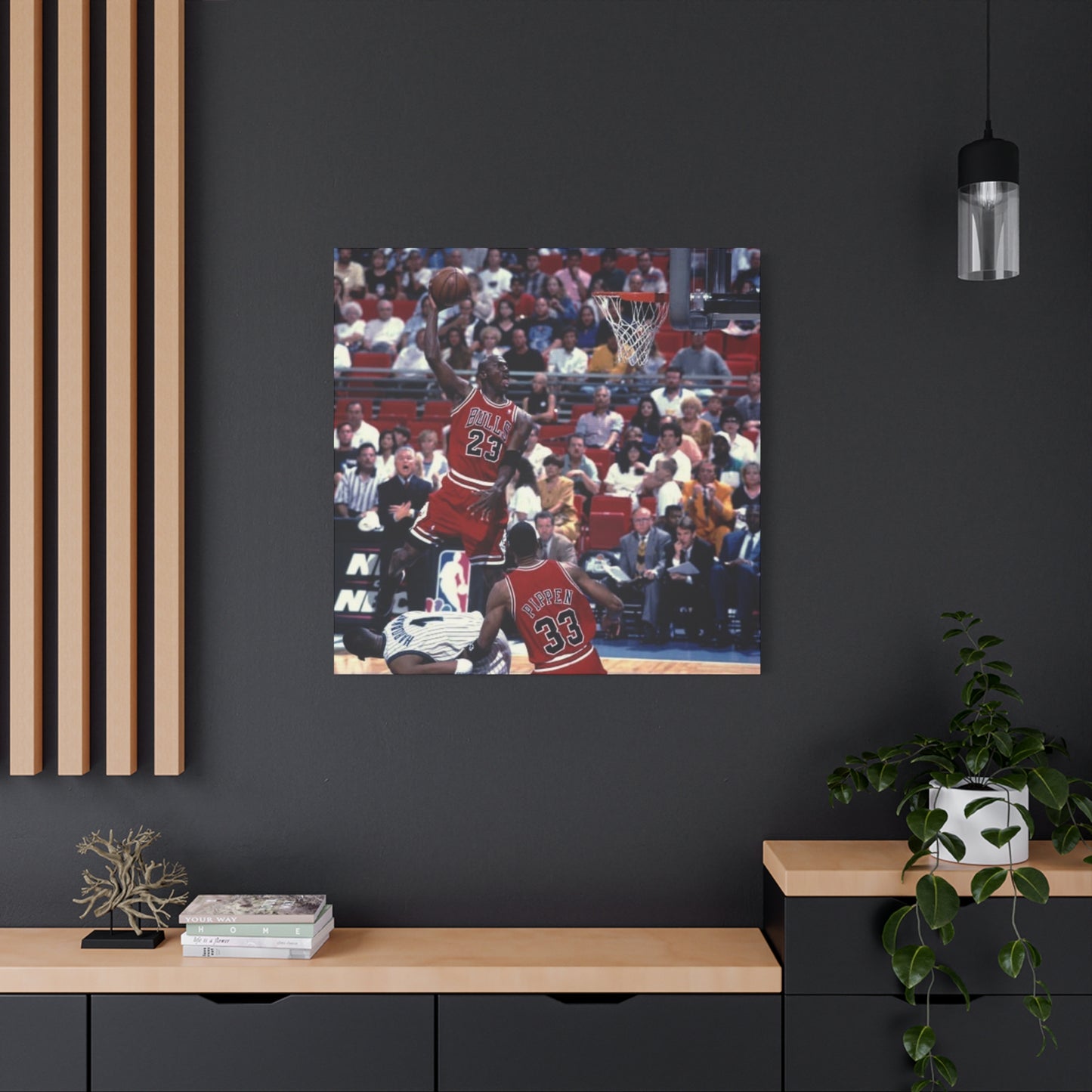 Michael Jordan Basketball Poster Canvas Art - Iconic Dunk Scene