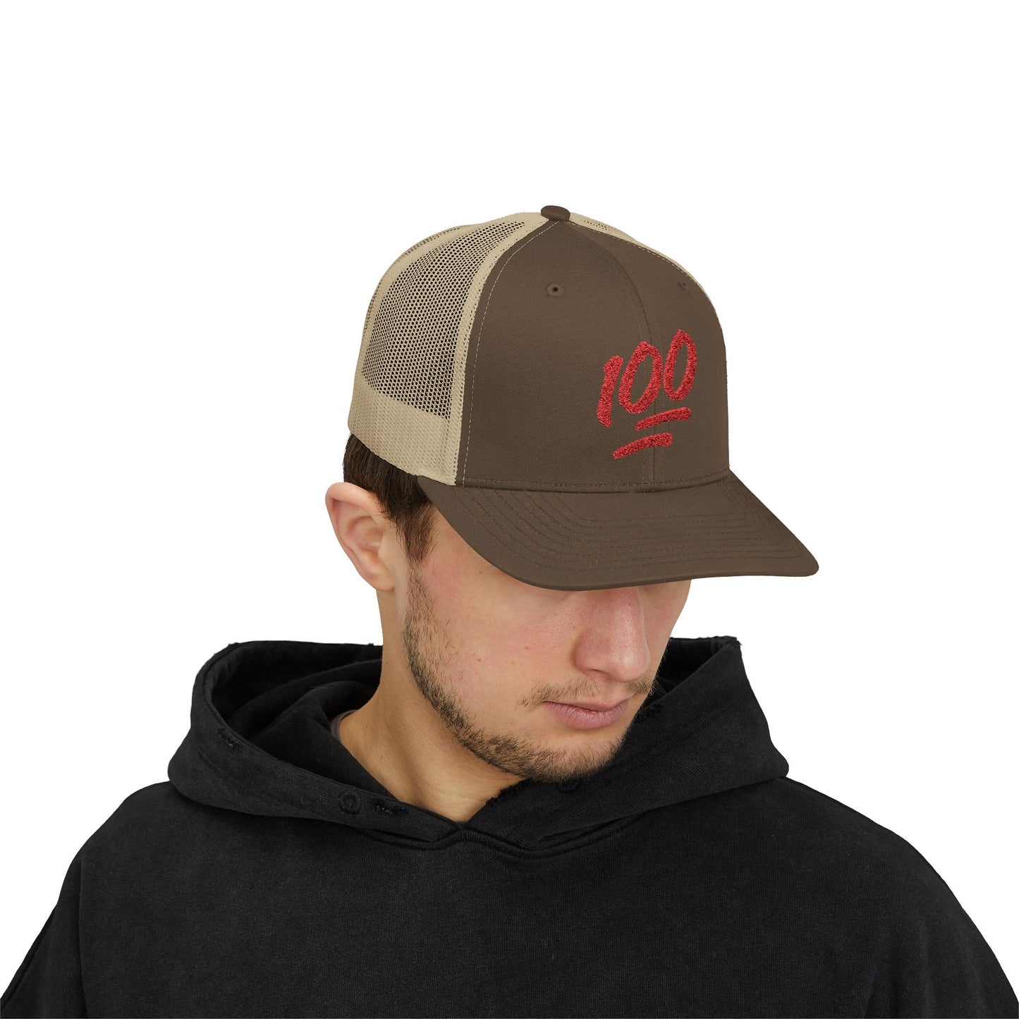 Snapback Trucker Cap with 100 Design | Trendy Streetwear Hat, Casual Accessories for All, Perfect Gift for Any Occasion