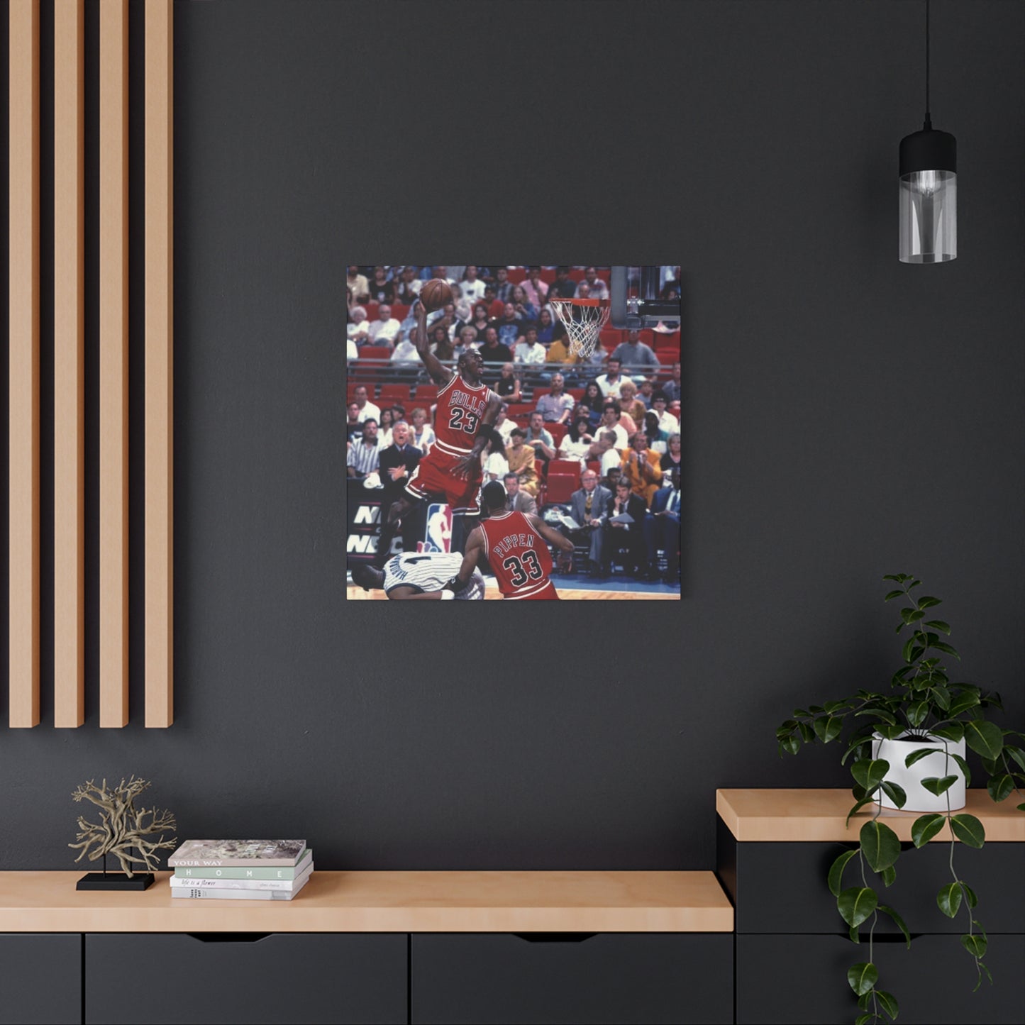 Michael Jordan Basketball Poster Canvas Art - Iconic Dunk Scene