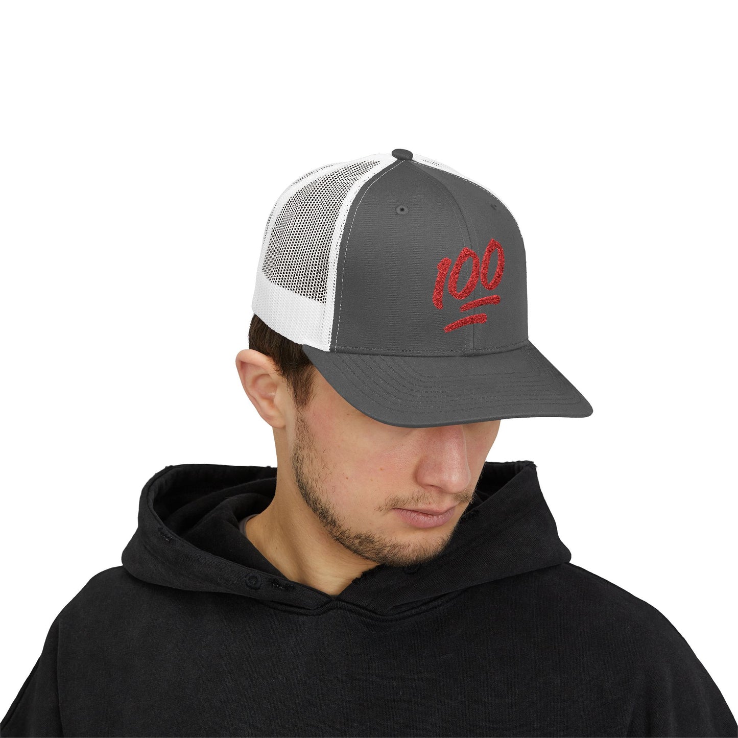 Snapback Trucker Cap with 100 Design | Trendy Streetwear Hat, Casual Accessories for All, Perfect Gift for Any Occasion