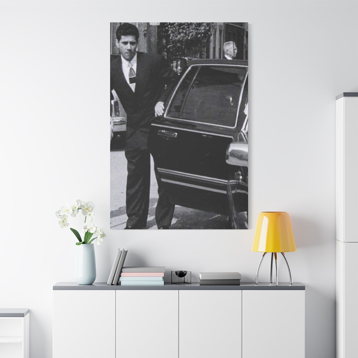 The Streets Are Watching _ Skinny Joey Merlino Vintage Black and White Canvas Art - 1.25" Stretched Matte Print