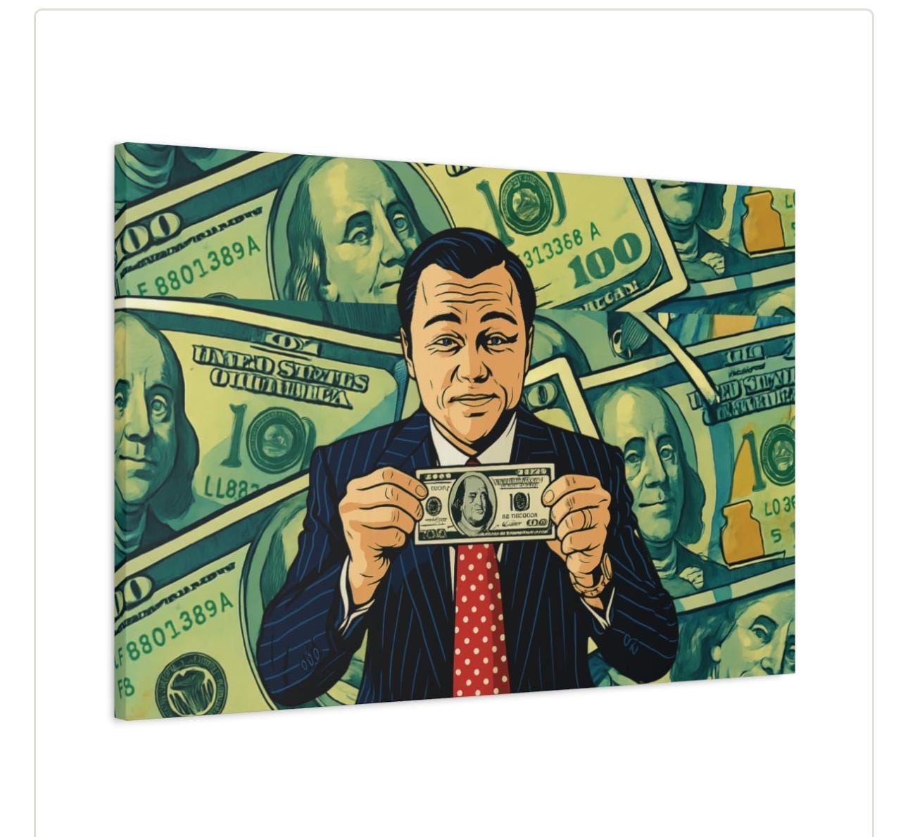 Sell Me This Canvas Inspired by The Wolf of Wall Street - Money Motivation Canvas Wall Art - Stretched Matte Print