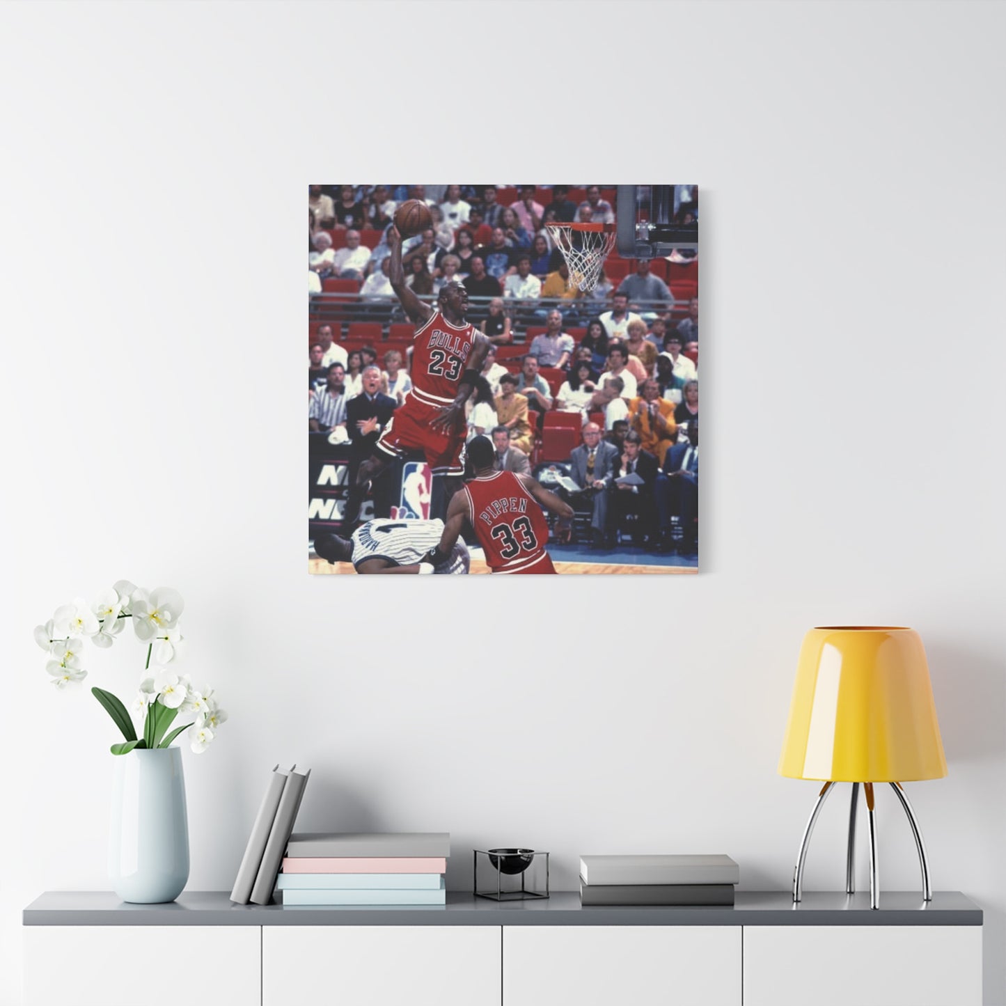 Michael Jordan Basketball Poster Canvas Art - Iconic Dunk Scene