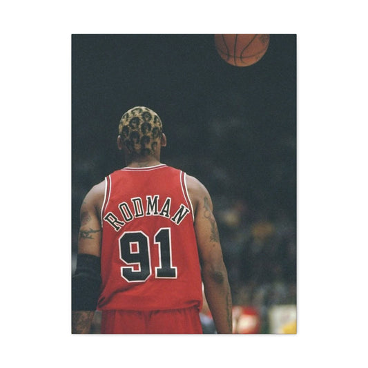 Dennis Rodman Canvas Wall Art - Stretched Matte Print for Basketball Fans