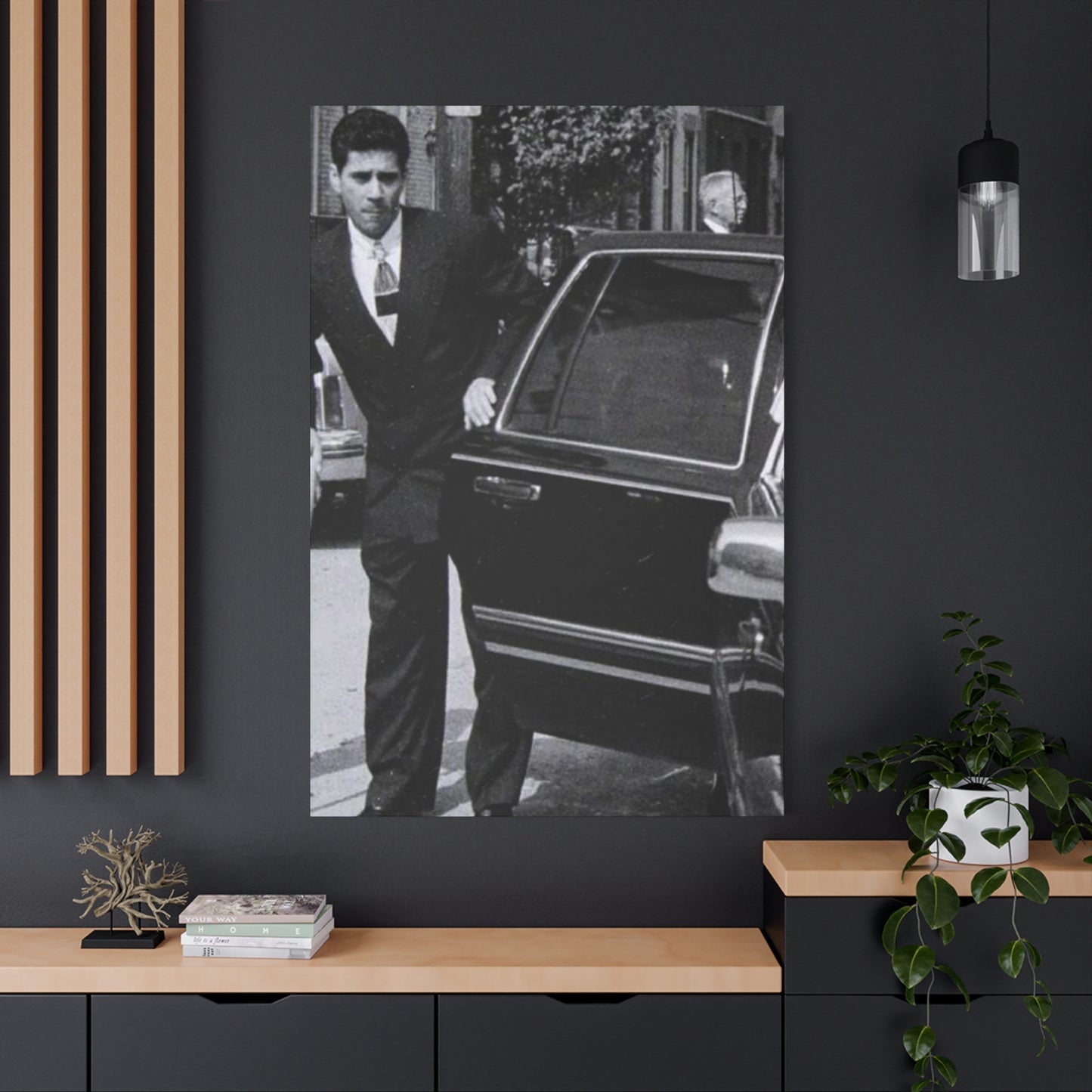 The Streets Are Watching _ Skinny Joey Merlino Vintage Black and White Canvas Art - 1.25" Stretched Matte Print