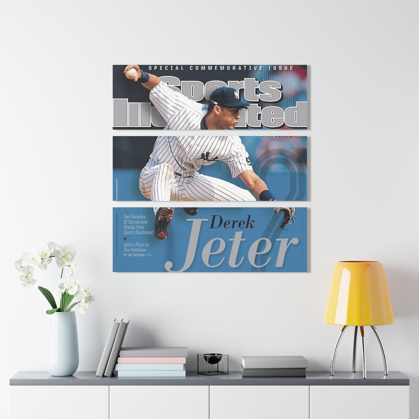 Derek Jeter Yankees – Sports Illustrated Acrylic Wall Art Triptych Acrylic Prints - Perfect for Baseball Fans and Collectors