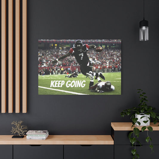 Mike Vick MVP Season Atlanta Falcons #7 Motivational Art Canvas - 'Keep Going' Sports Decor for Gamers and Athletes