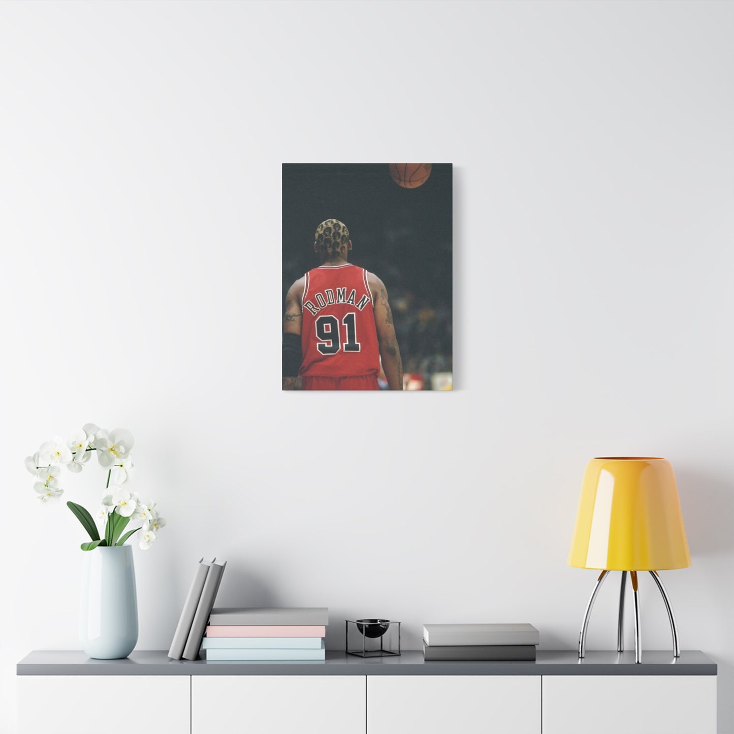 Dennis Rodman Canvas Wall Art - Stretched Matte Print for Basketball Fans