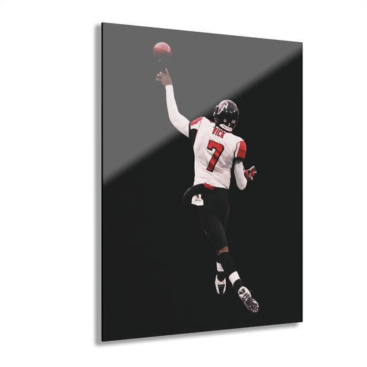 Mike Vick Falcons #7 MVP Madden Dynamic Sports Acrylic Print - French Cleat Hanging Decor for Athletes