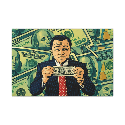Sell Me This Canvas” – Inspired by The Wolf of Wall Street - Money Motivation Canvas Wall Art - Stretched Matte Print