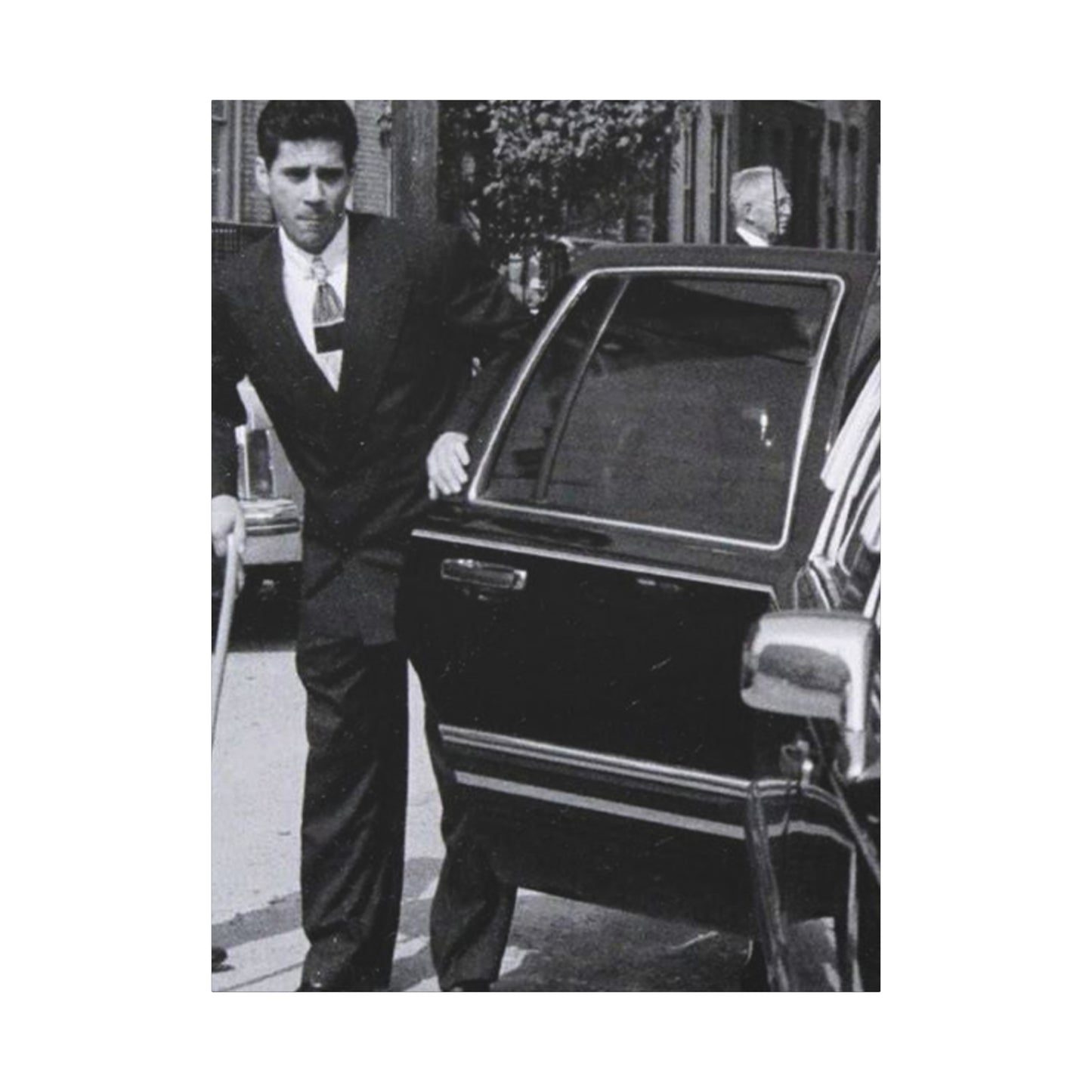 The Streets Are Watching _ Skinny Joey Merlino Vintage Black and White Canvas Art - 1.25" Stretched Matte Print